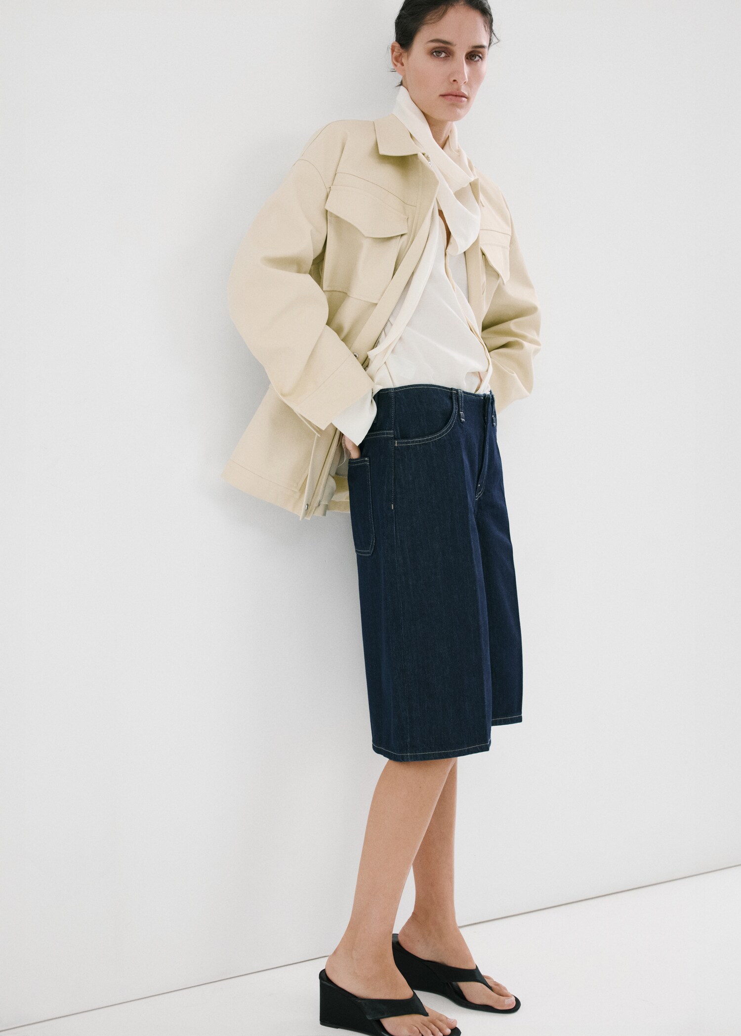 Джинсовые бермуды со средней посадкой - Деталь изделия 1