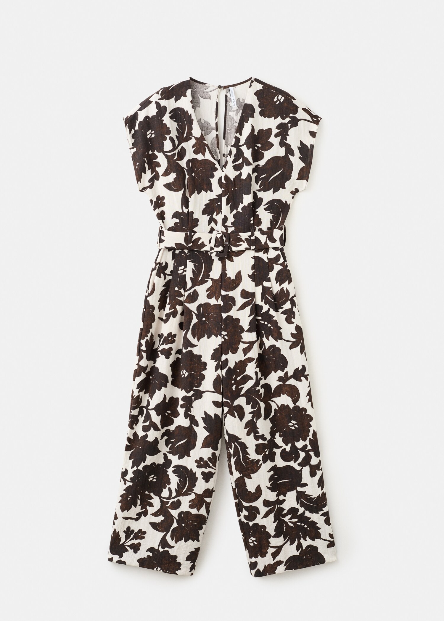 Floral print jumpsuit with belt - Article without model