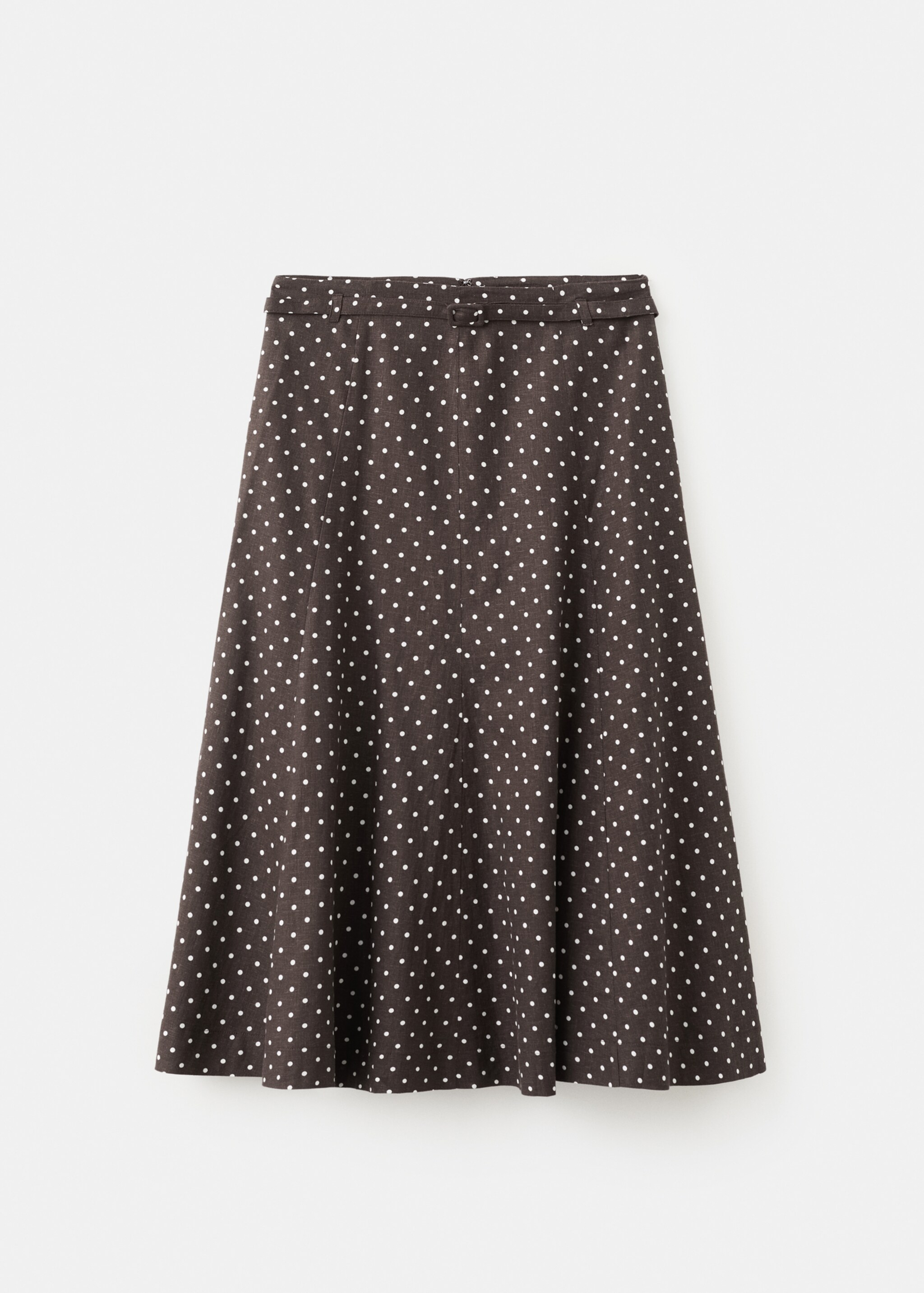 تنورة كتان بنقاط بولكا - منتج دون نموذج, أسود. Ref: 27067154-00.