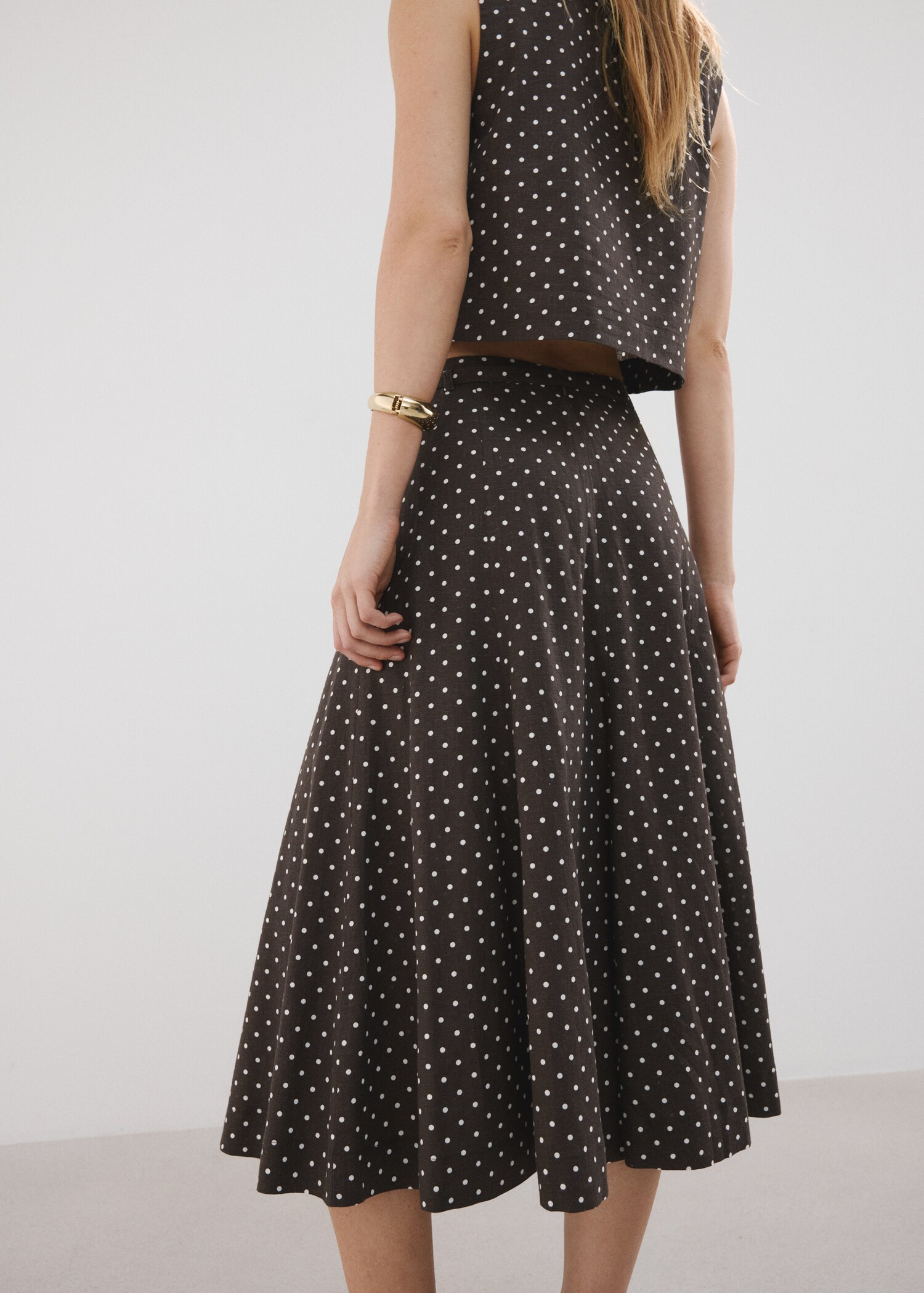 تنورة كتان بنقاط بولكا - الجهة الخلفية للمنتج