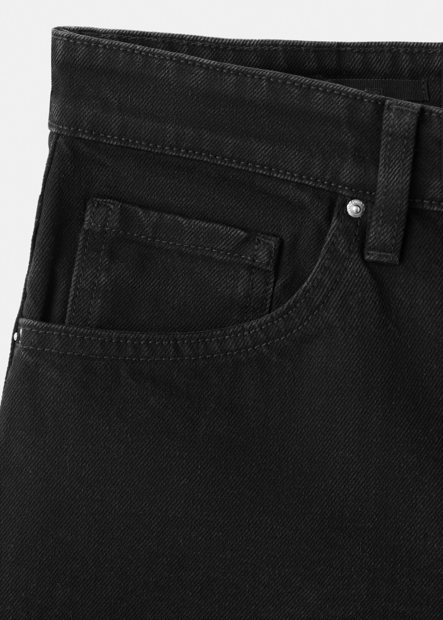 Straight-leg mid-rise denim shorts - Details of the article 0