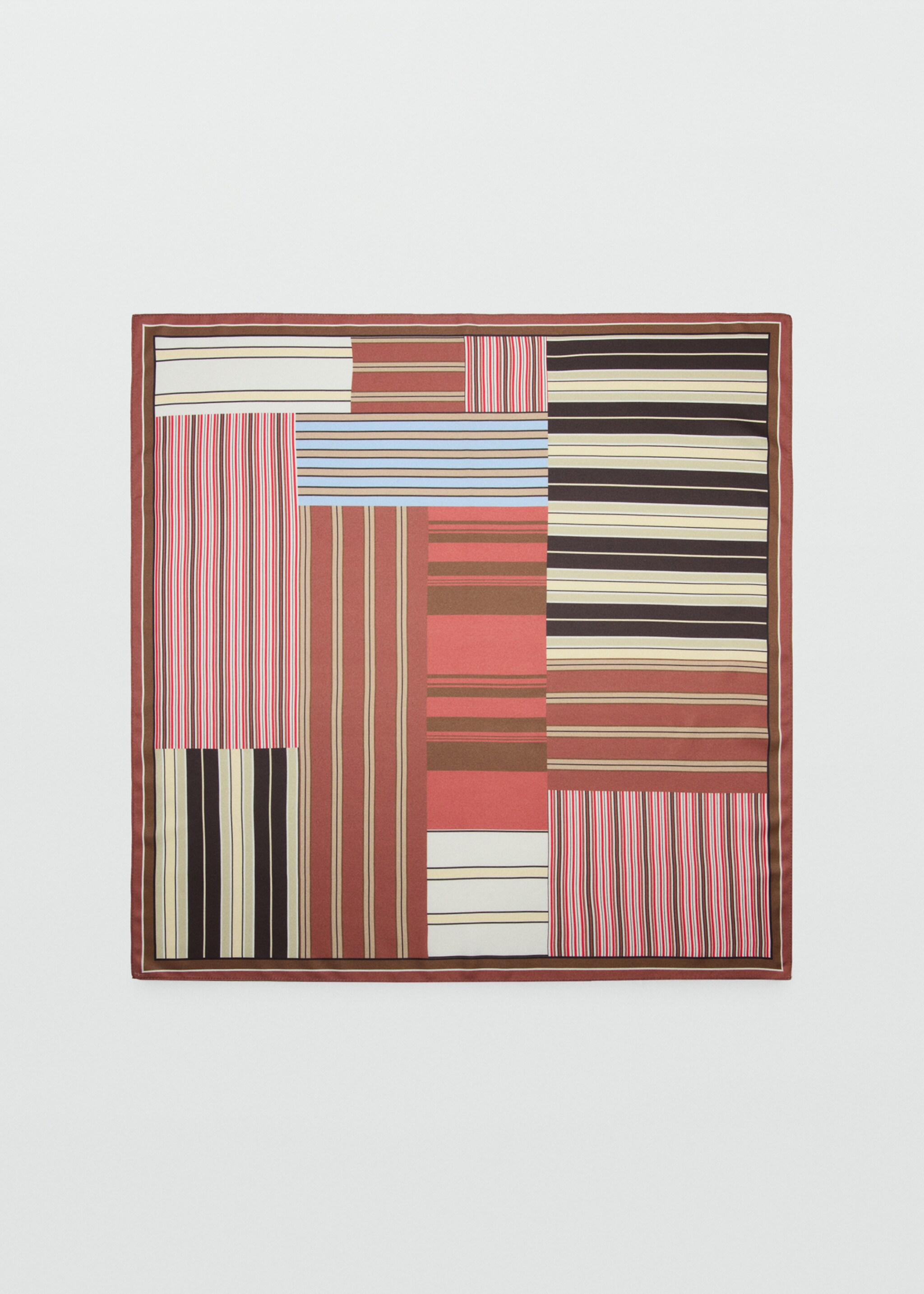 Geometric stripe-print scarf - Article without model, Red. Ref: 27067783-00.