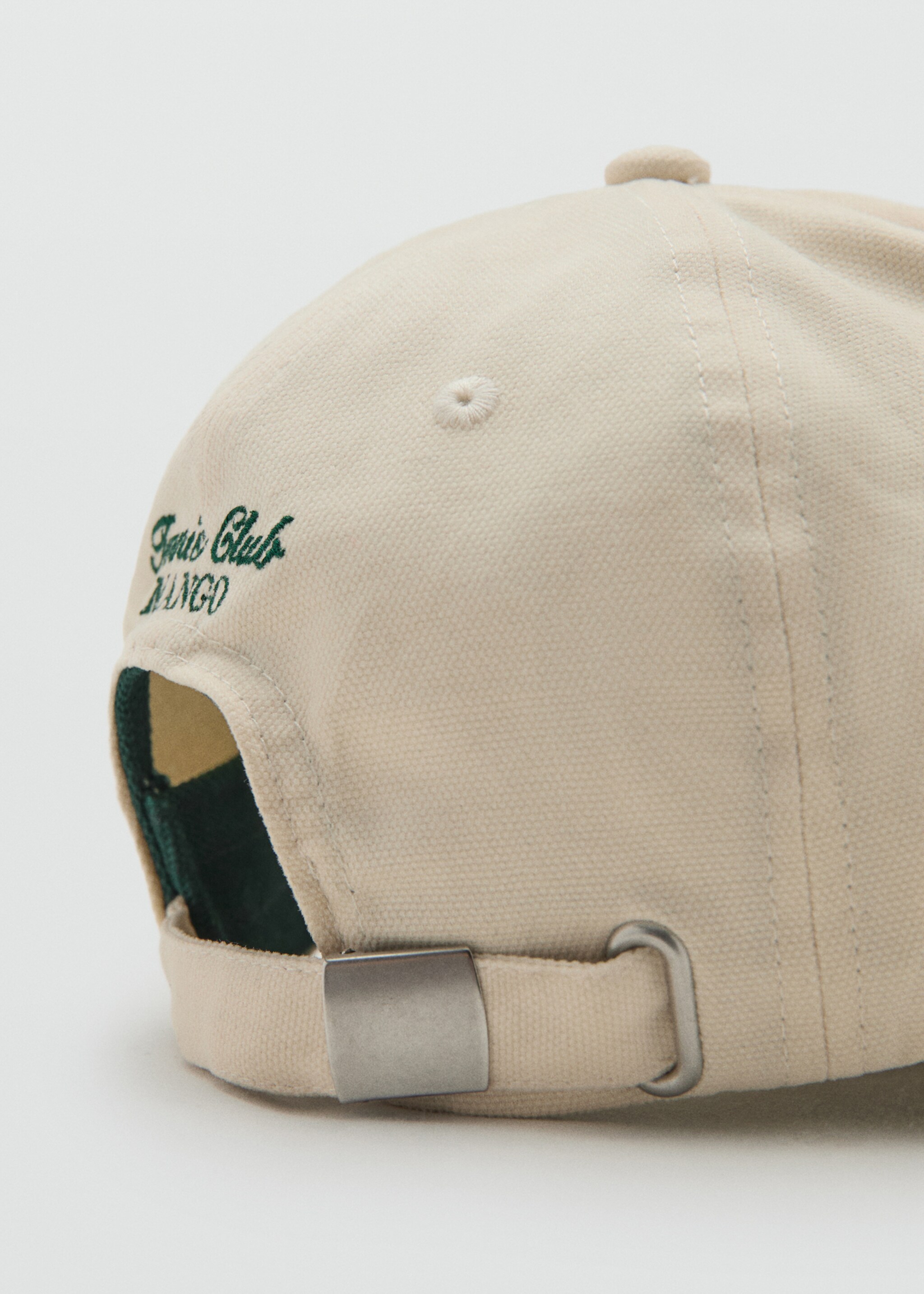 Cap with embroidered logo - Details of the article 1, Ecru. Ref: 27067784-00.