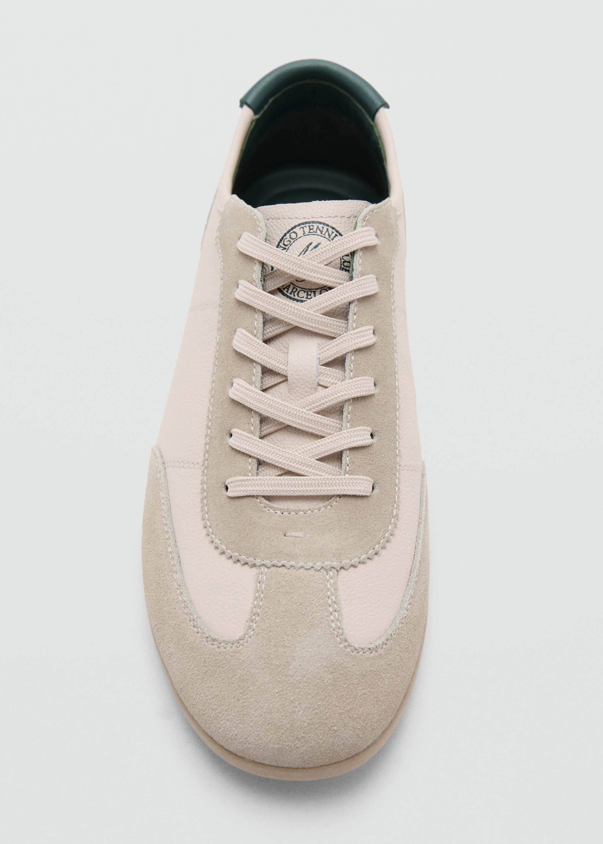 Leather mixed sneakers - Details of the article 3, Ecru. Ref: 27067785-00.