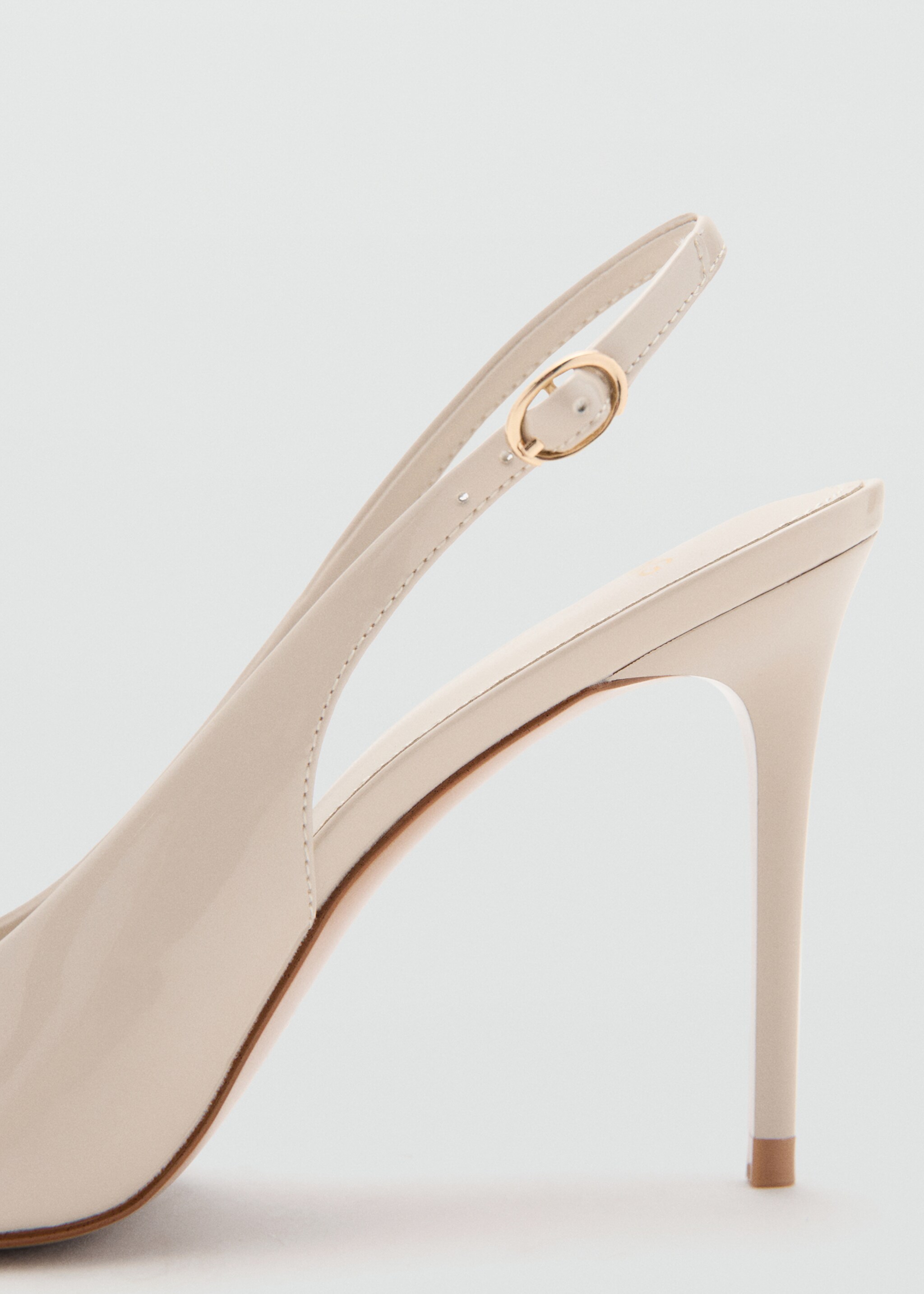 Patent leather heel shoes - Details of the article 1, Ecru. Ref: 27067787-00.