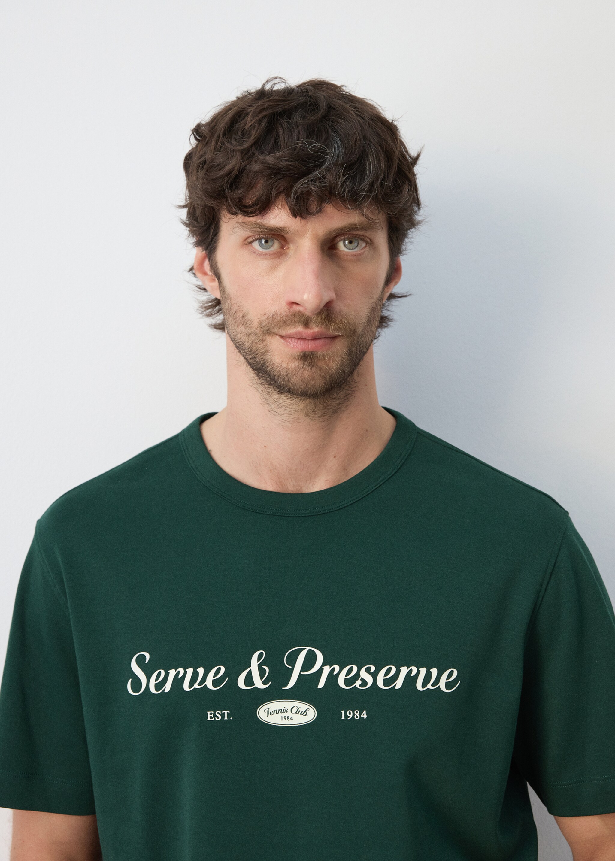 100% cotton printed t-shirt - Details of the article 1, Dark Green. Ref: 27067792-00.