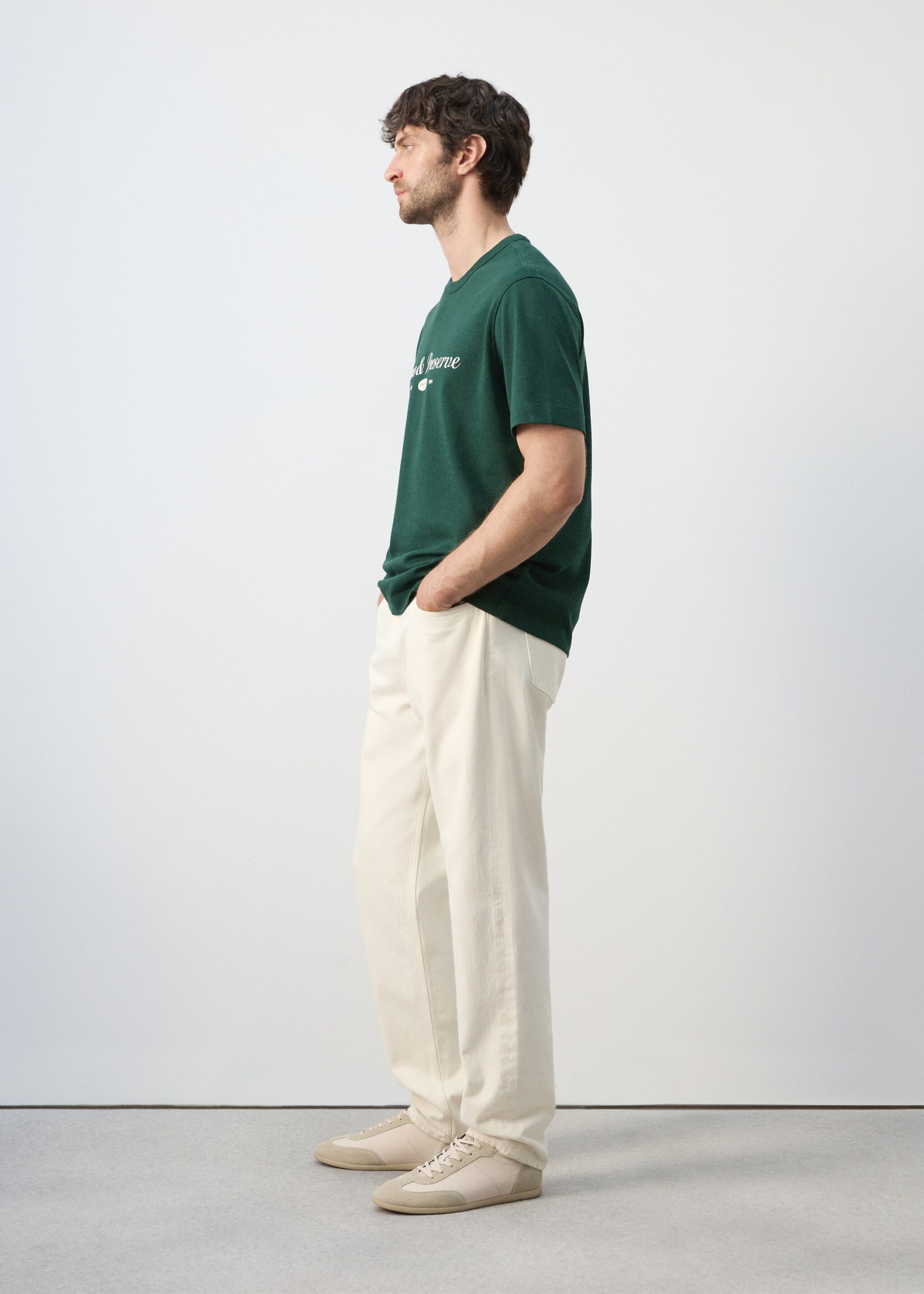 100% cotton printed t-shirt - Details of the article 2, Dark Green. Ref: 27067792-00.