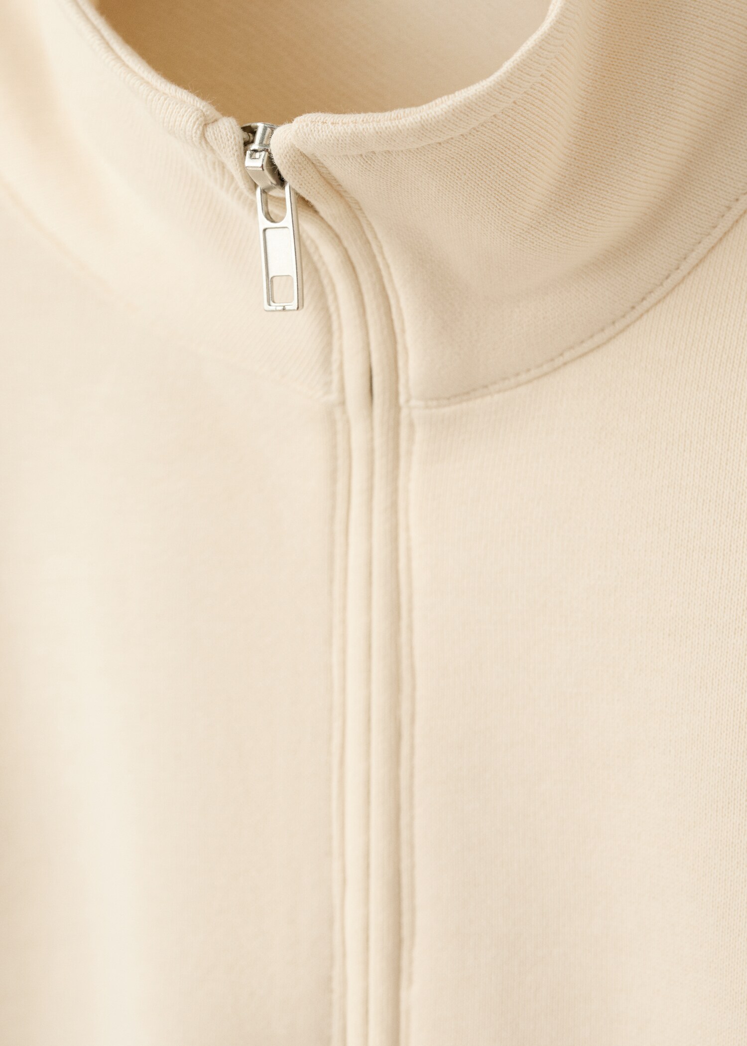 Cotton sweatshirt with zip neck and embroidered detailing - Details of the article 0