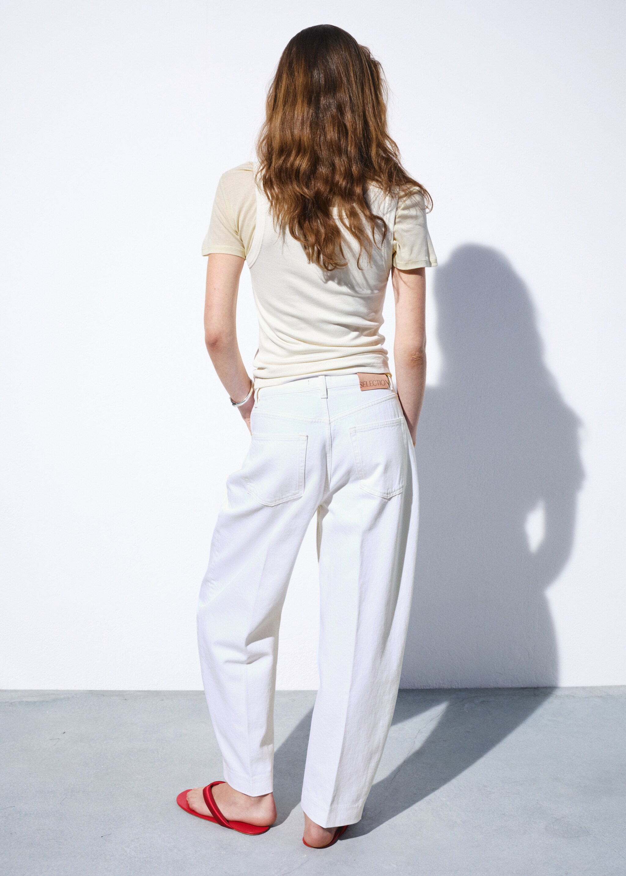 بنطلون جينز بالون عالي الخصر - الجهة الخلفية للمنتج, سكري. Ref: 27067796-00.