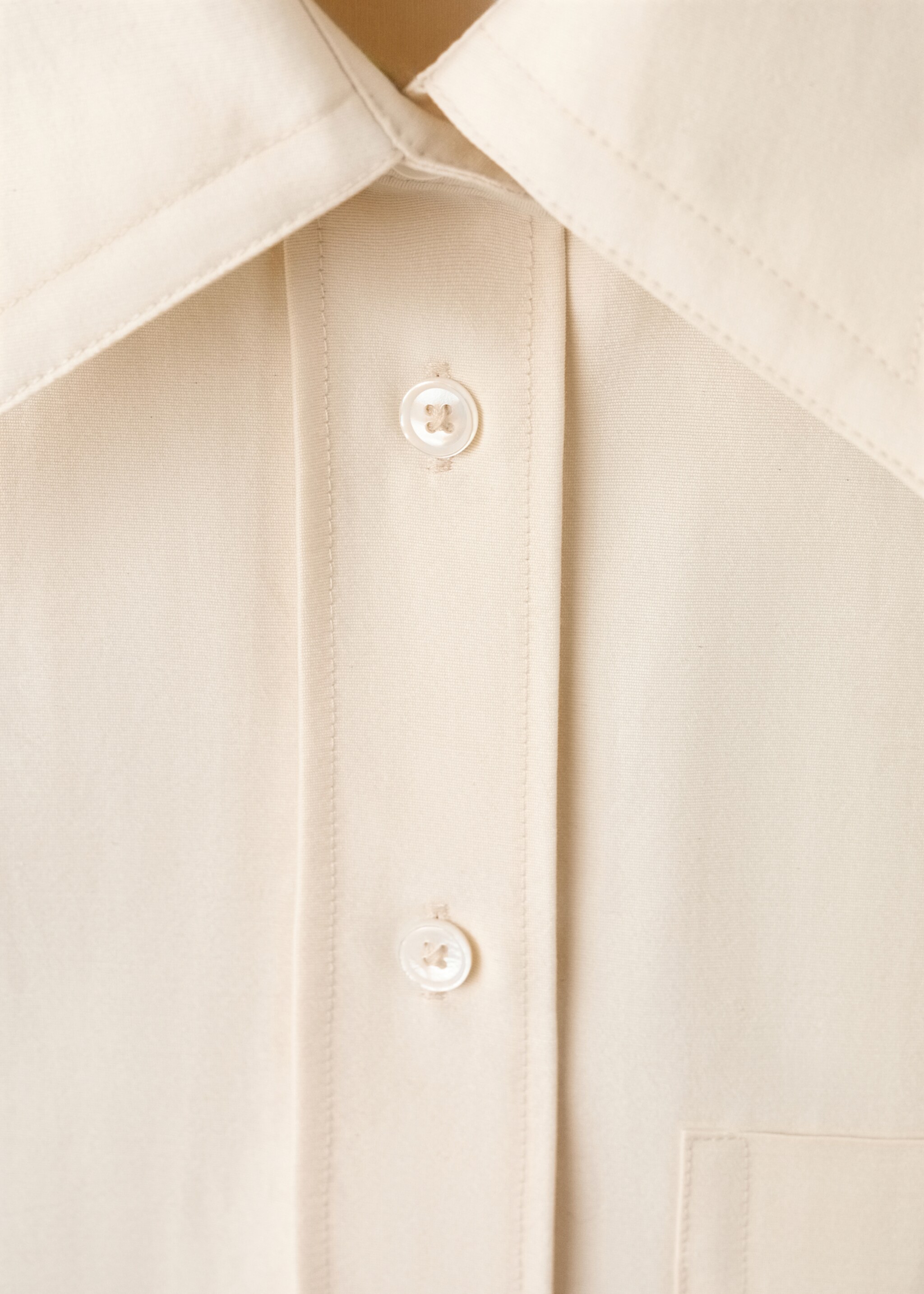 Camisa de màniga curta amb llaç - Detall de l'article 8, Beige. Ref: 27067798-00.