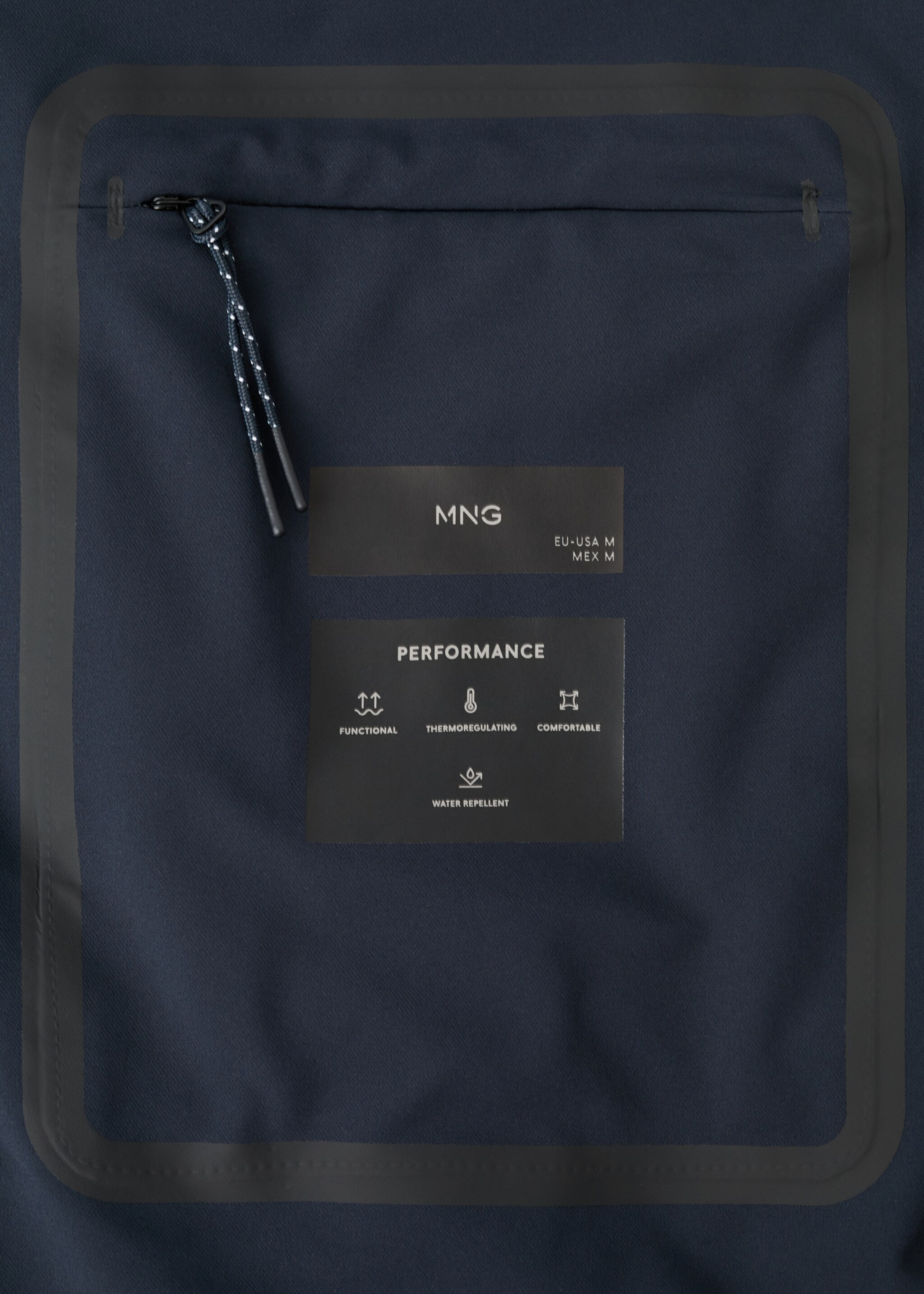 Water-repellent jacket with pockets - Details of the article 0, Navy. Ref: 27067894-00.