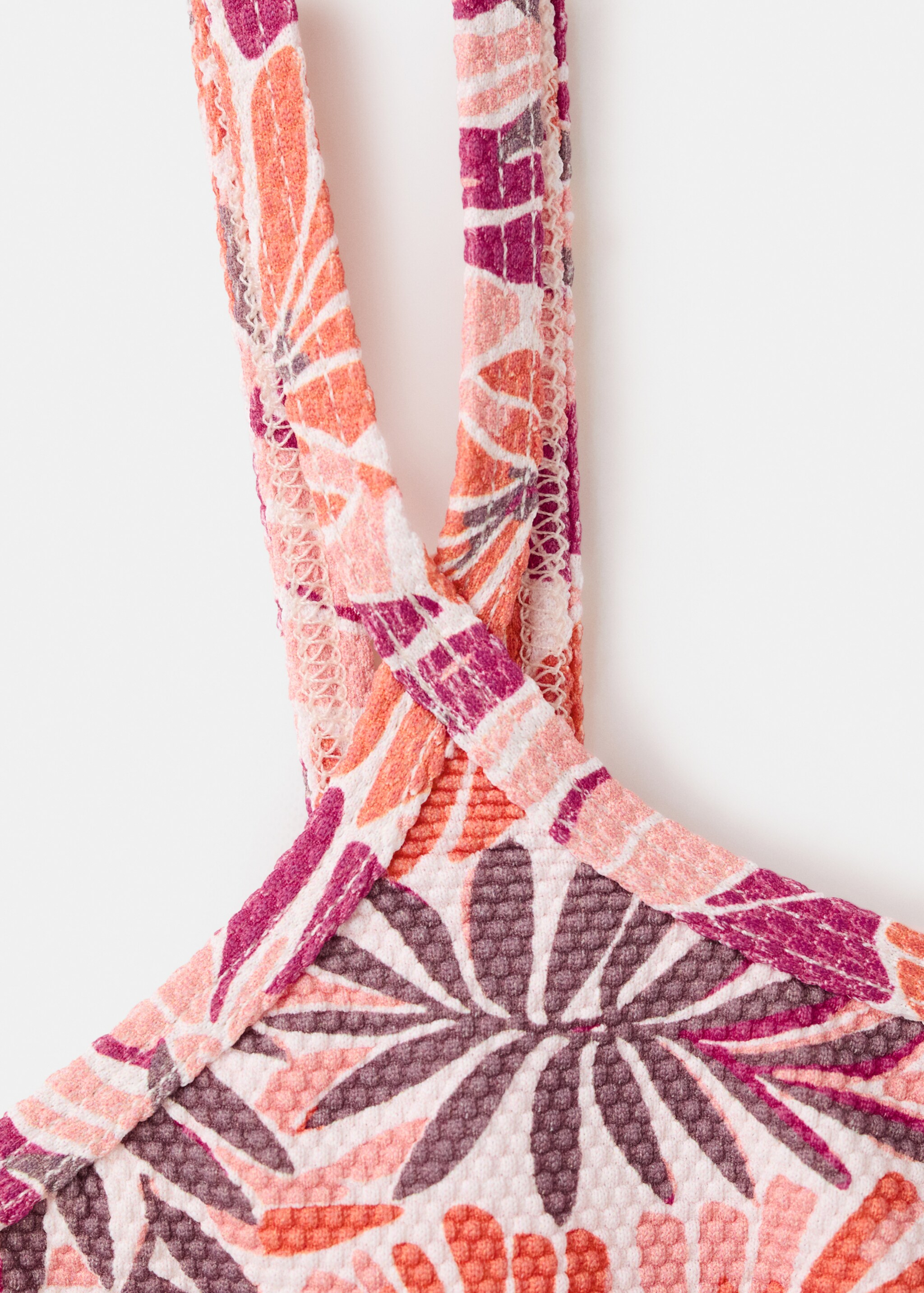 Floral print bikini - Details of the article 8, Orange. Ref: 27067895-00.