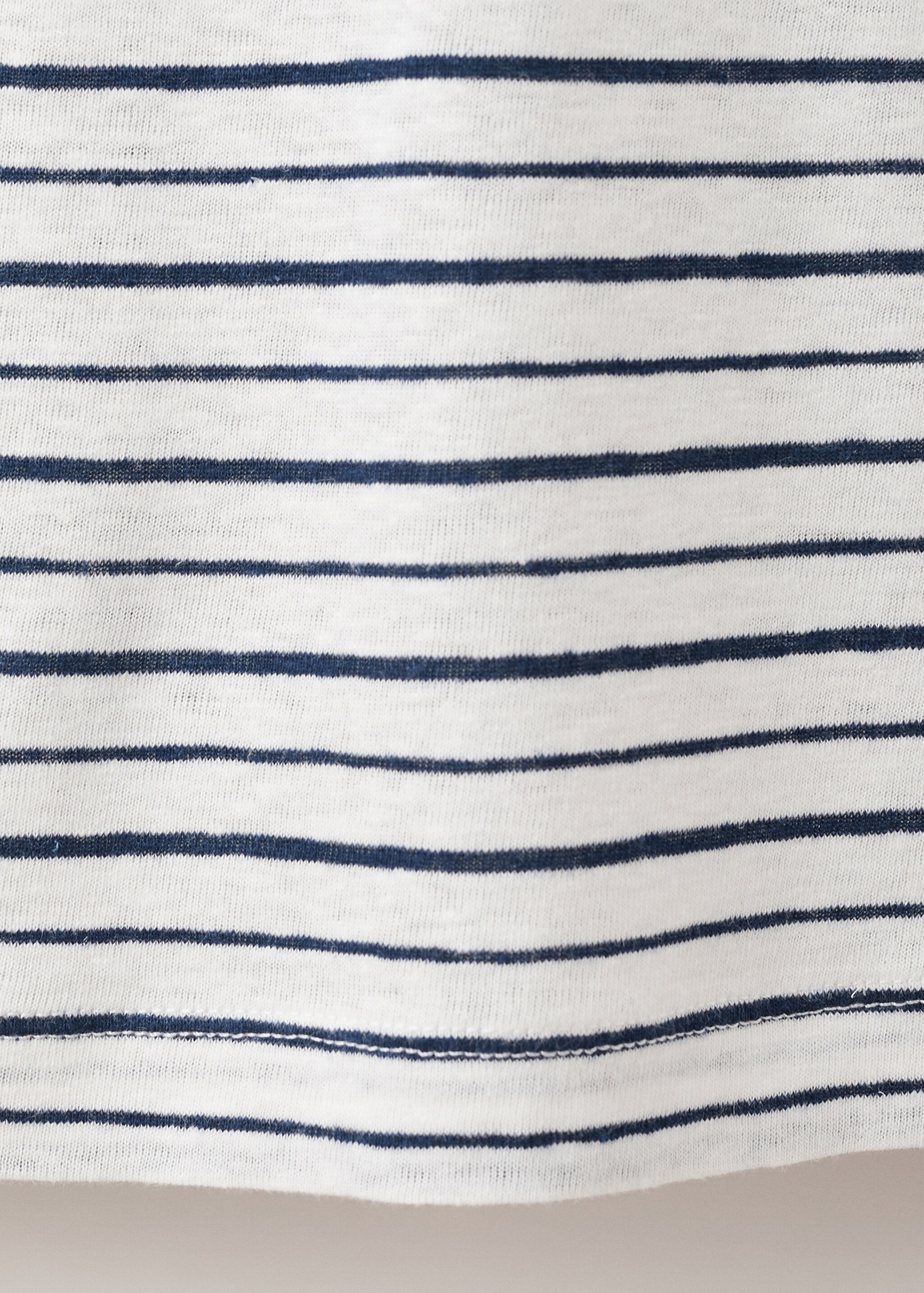 T-shirt lin slim-fit rayures - Détail de l'article 0, Blanc. Ref: 27067896-00.