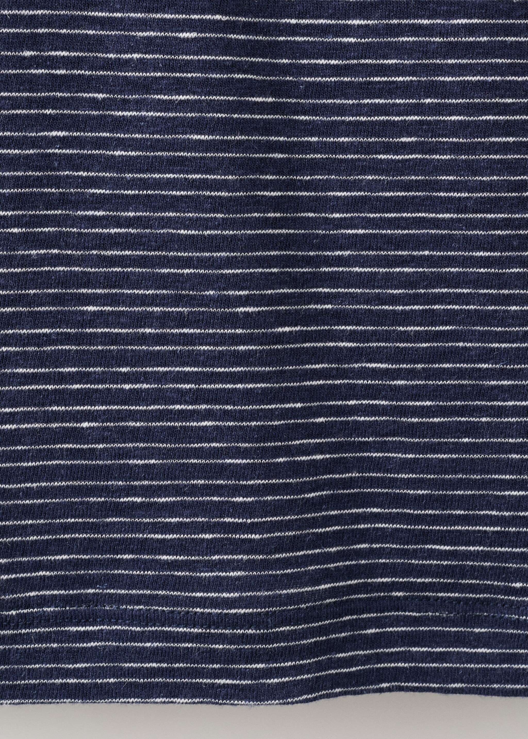 T-shirt lin slim-fit rayures - Détail de l'article 0, Bleu encre. Ref: 27067896-00.