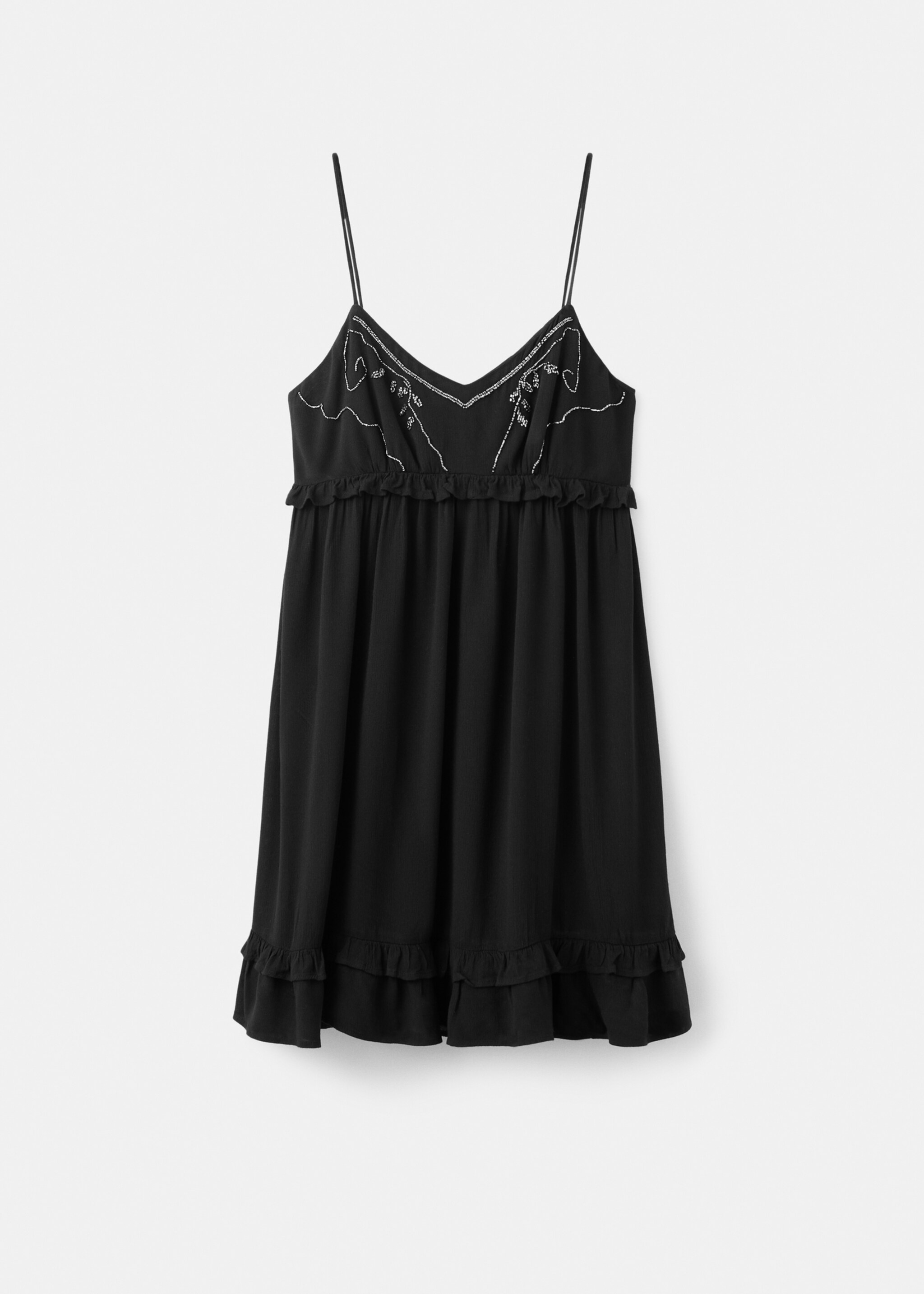 Short dress with bead detail - Article without model, Black. Ref: 27067899-00.