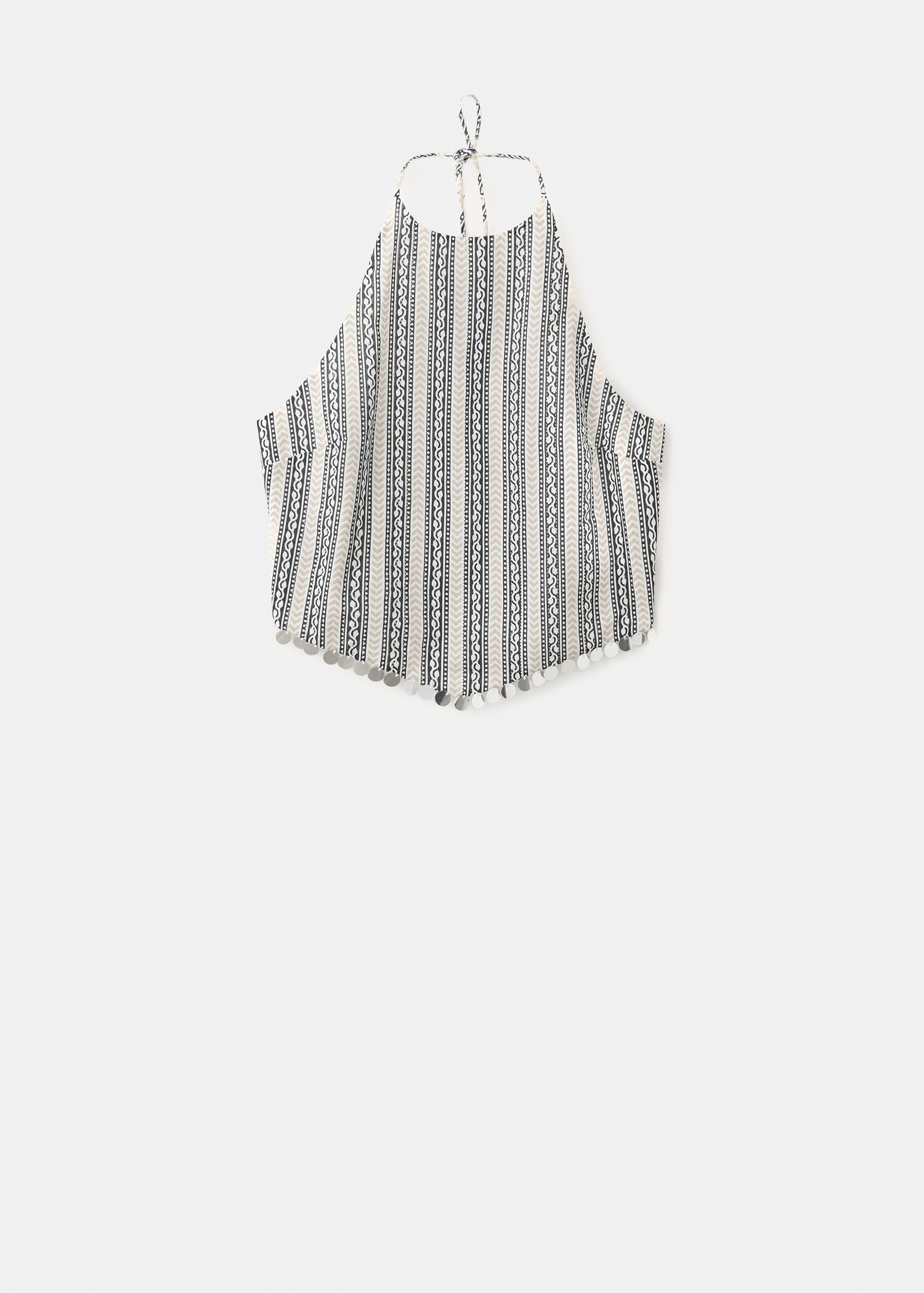 Printed halter-neck cropped top - Article without model