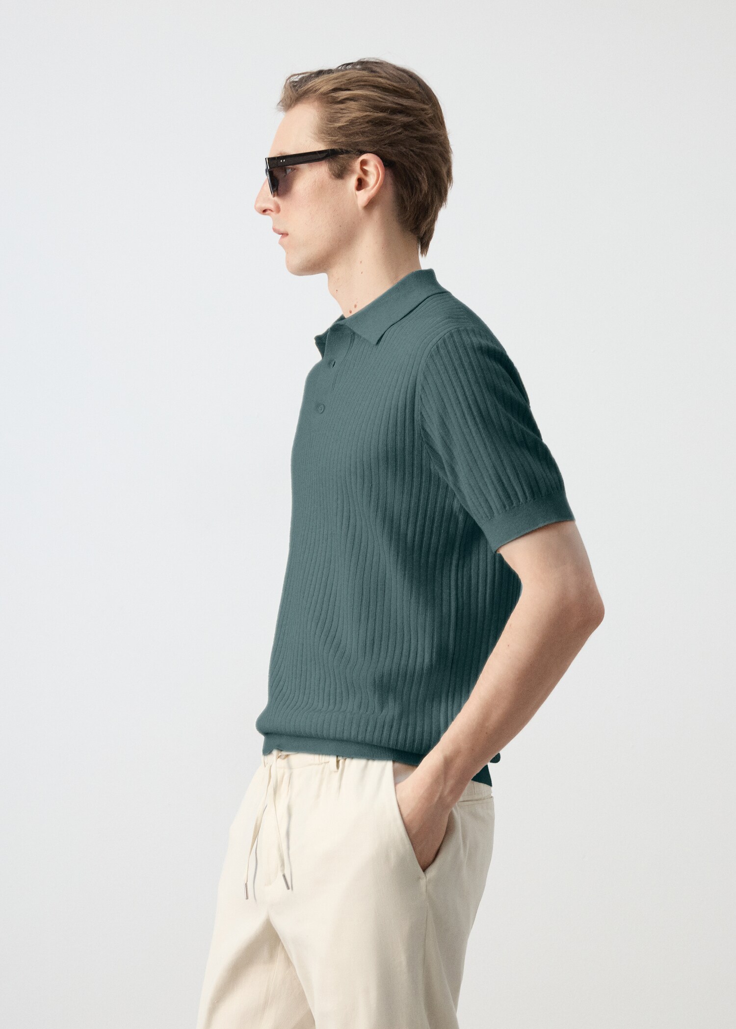 Polo mezcla algodón punto canalé - Detalle del artículo 2