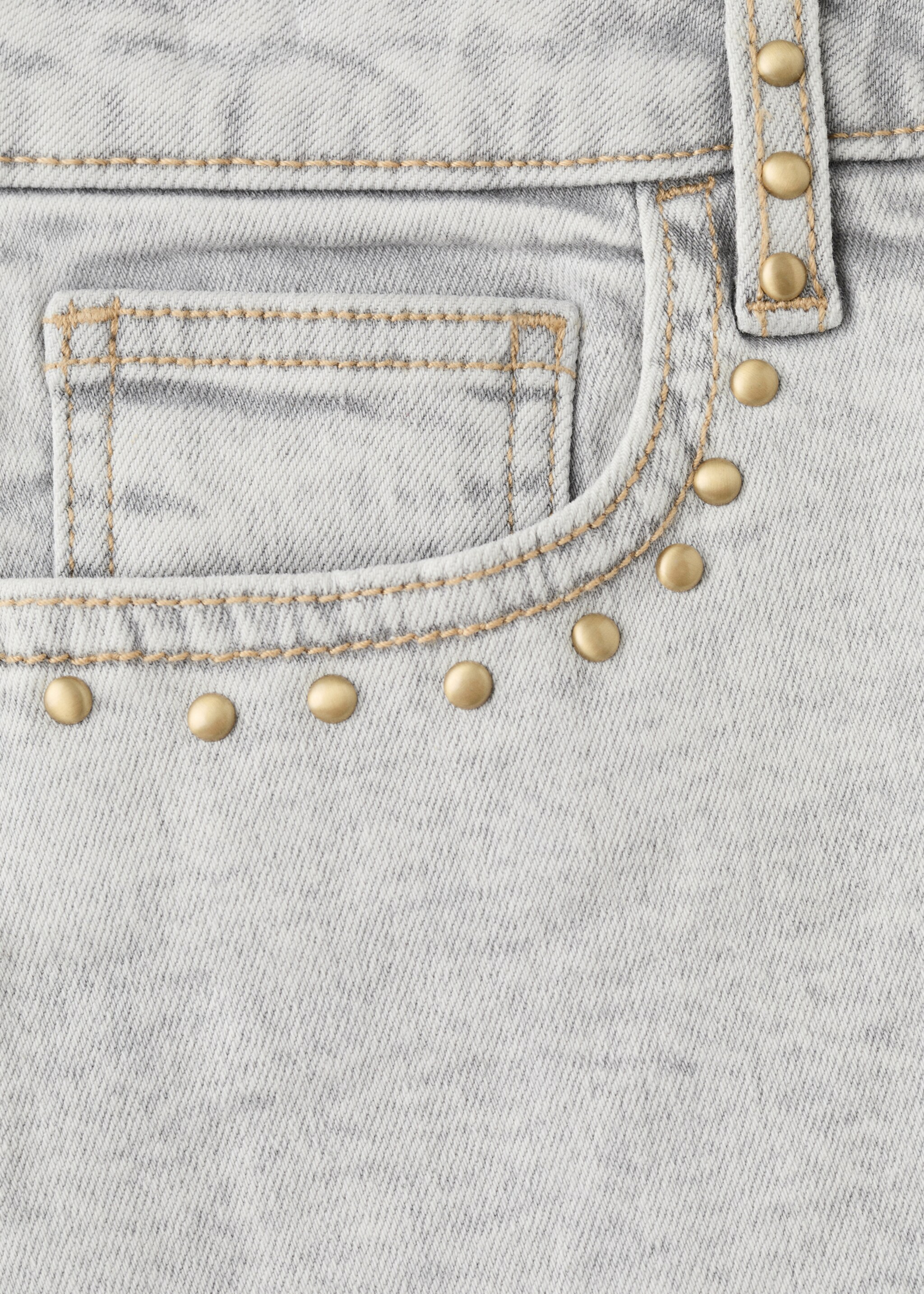 Mini short détails effilochés - Détail de l'article 0, Gris denim. Ref: 27067914-00.