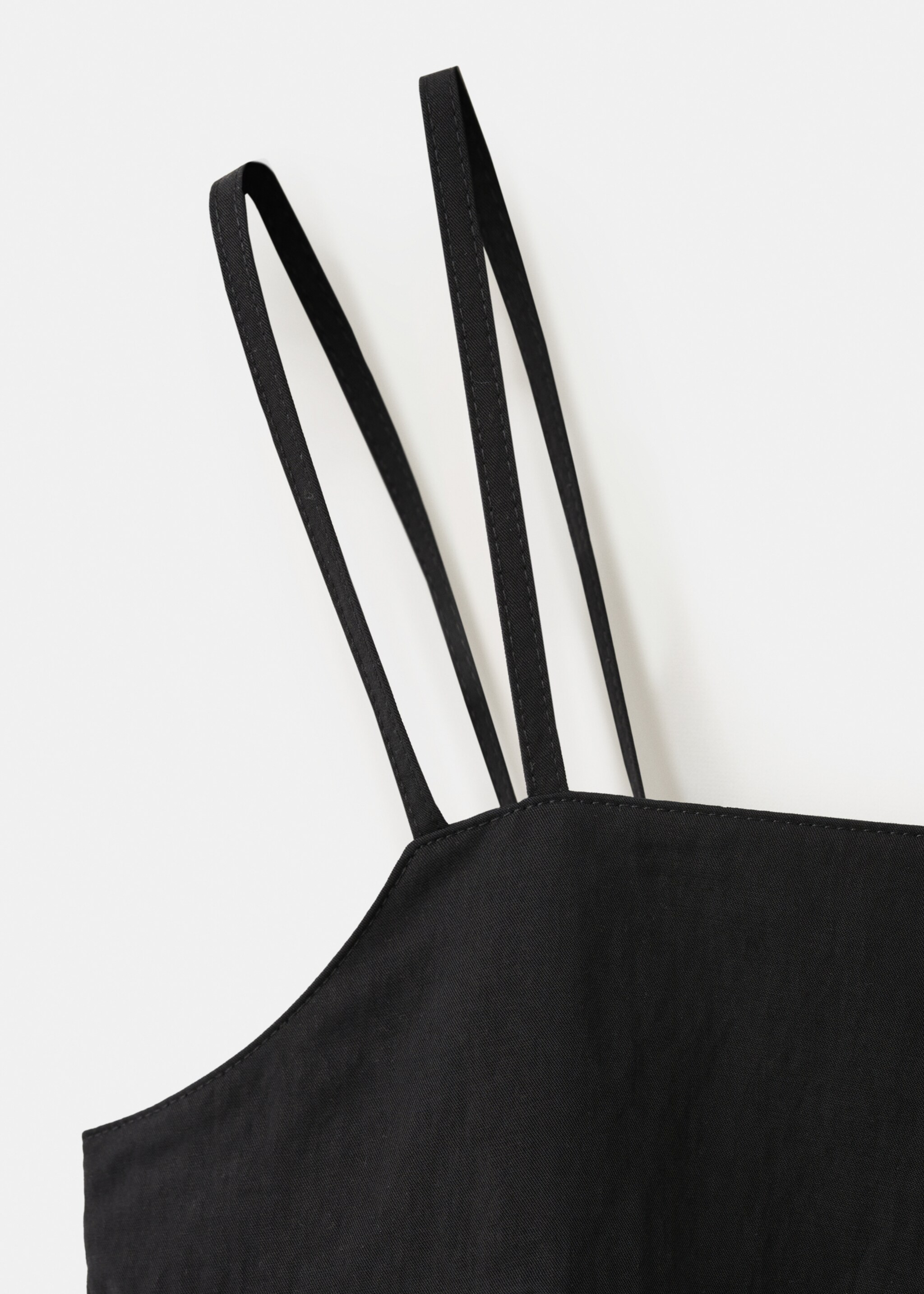 Lyocell top with double straps - Details of the article 8, Black. Ref: 27067917-00.