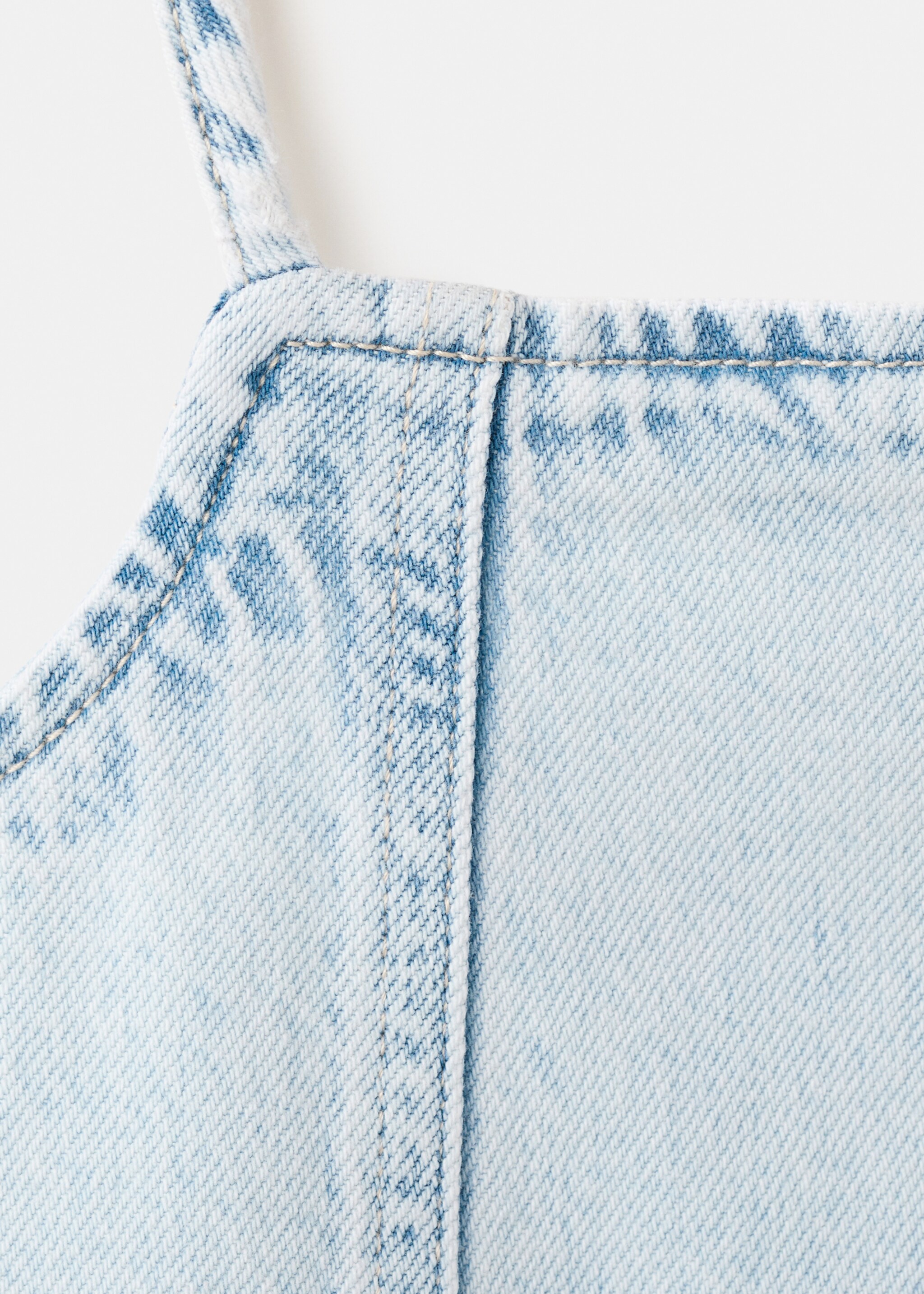 Short denim dress - Details of the article 8, Light Blue. Ref: 27067922-00.