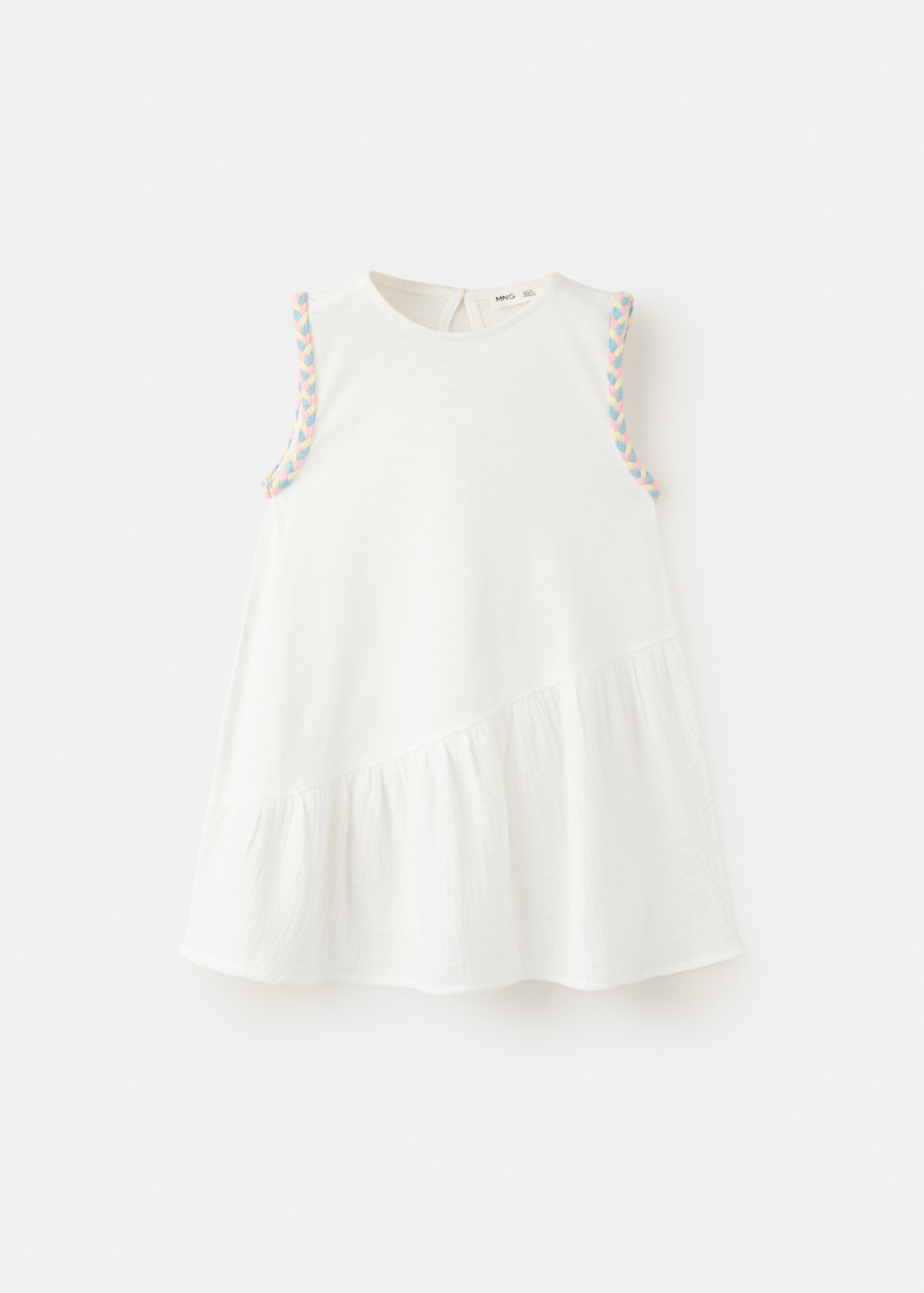 Dress with plaited details - Article without model, Off White. Ref: 27067923-00.