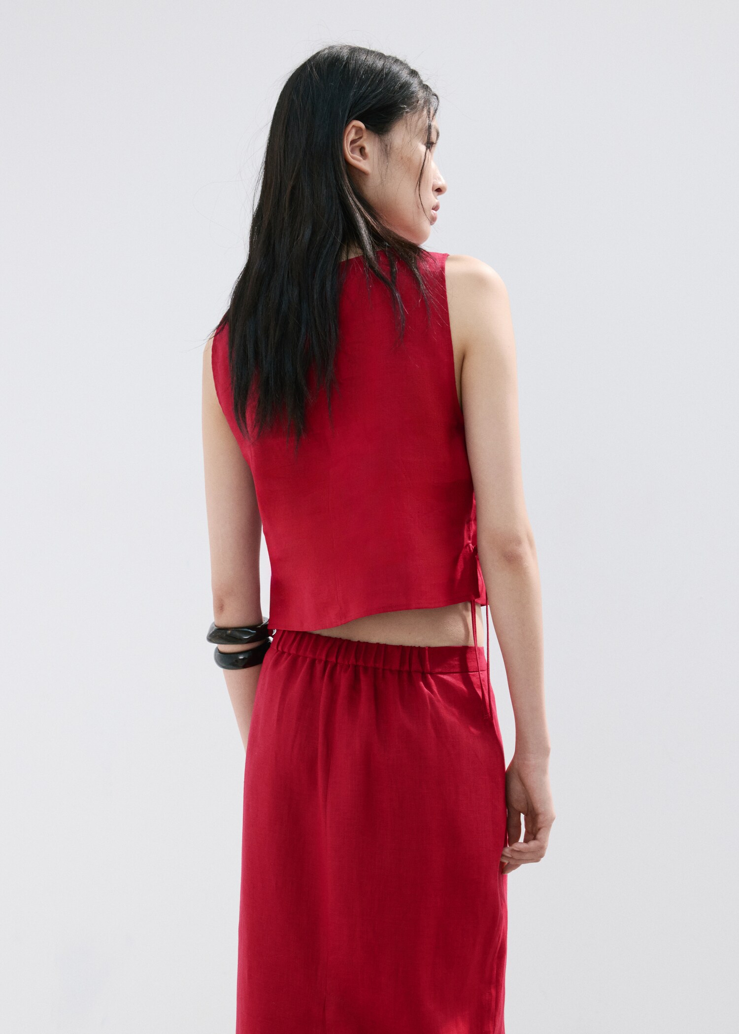 Linen top with ties - Reverse of the article