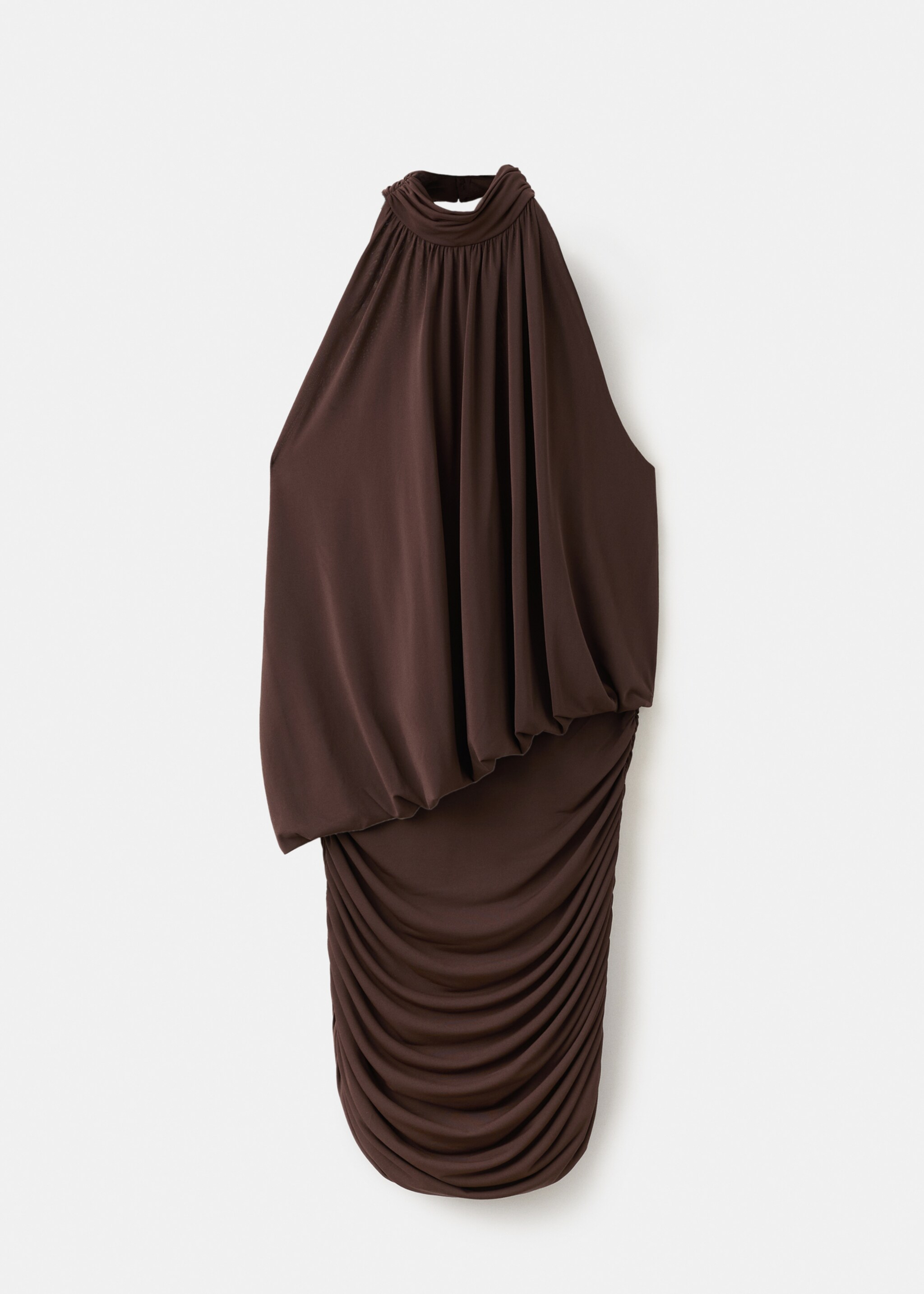 Draped short dress - Article without model, Brown. Ref: 27067939-00.