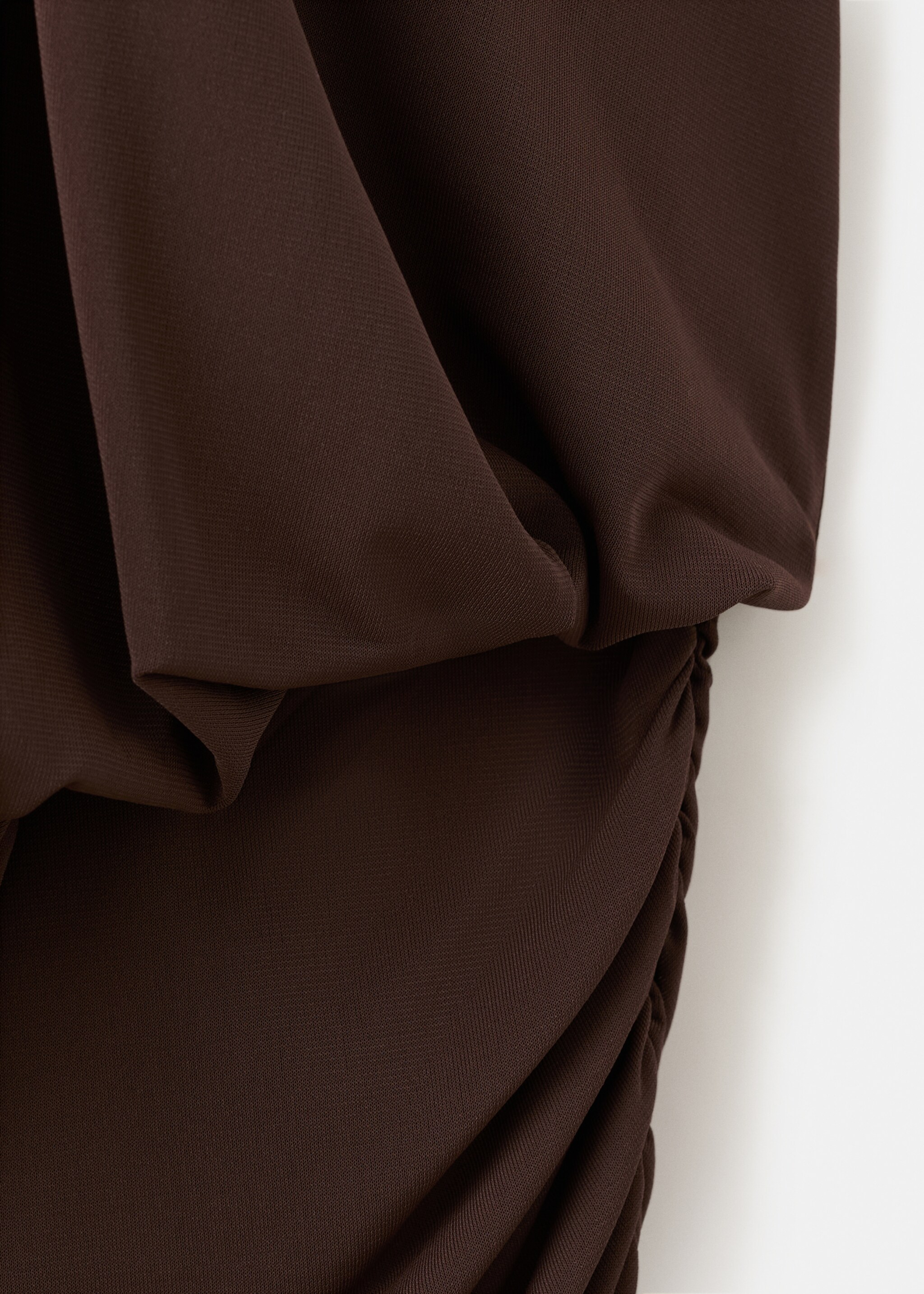Draped short dress - Details of the article 0, Brown. Ref: 27067939-00.