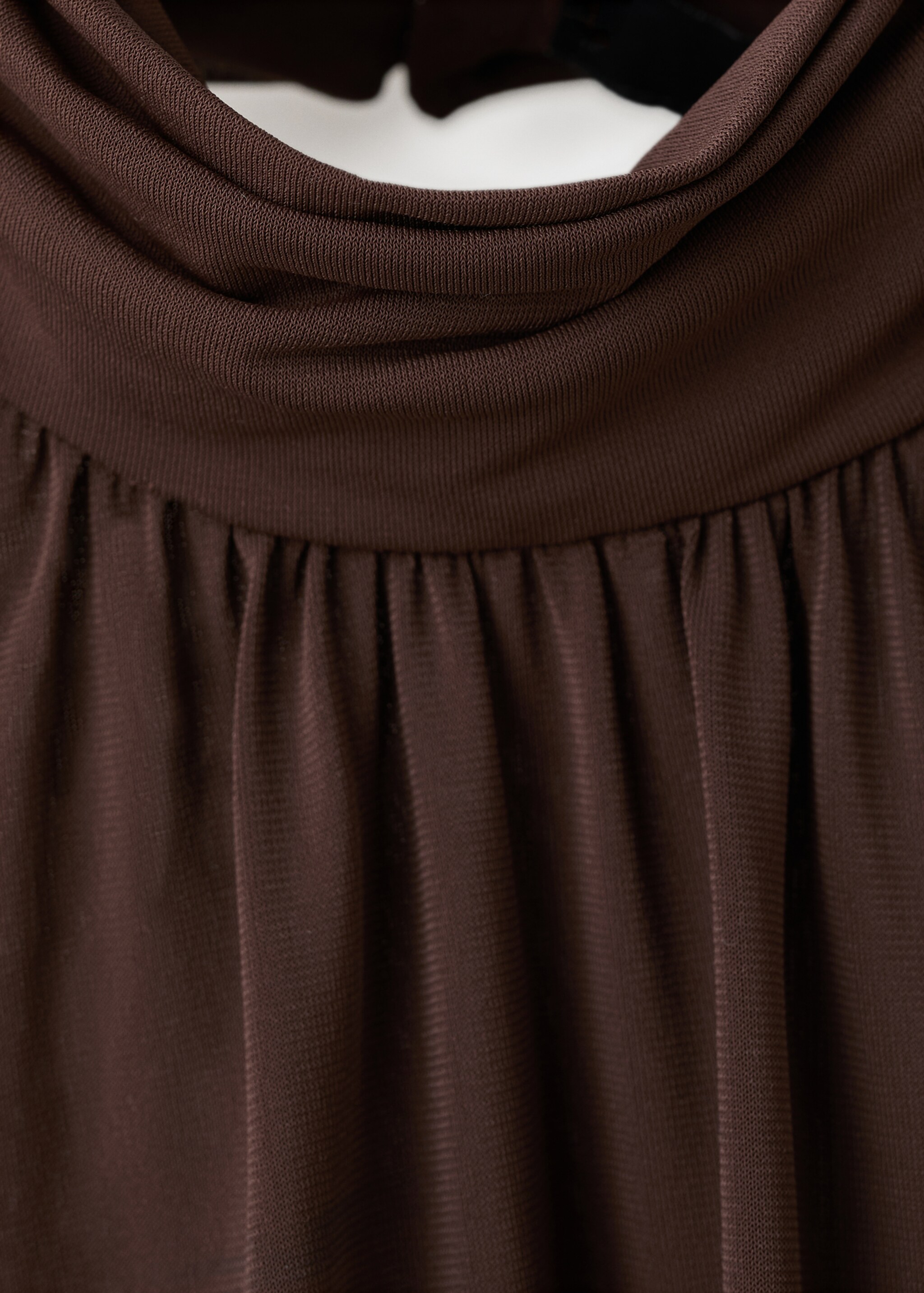 Draped short dress - Details of the article 8, Brown. Ref: 27067939-00.