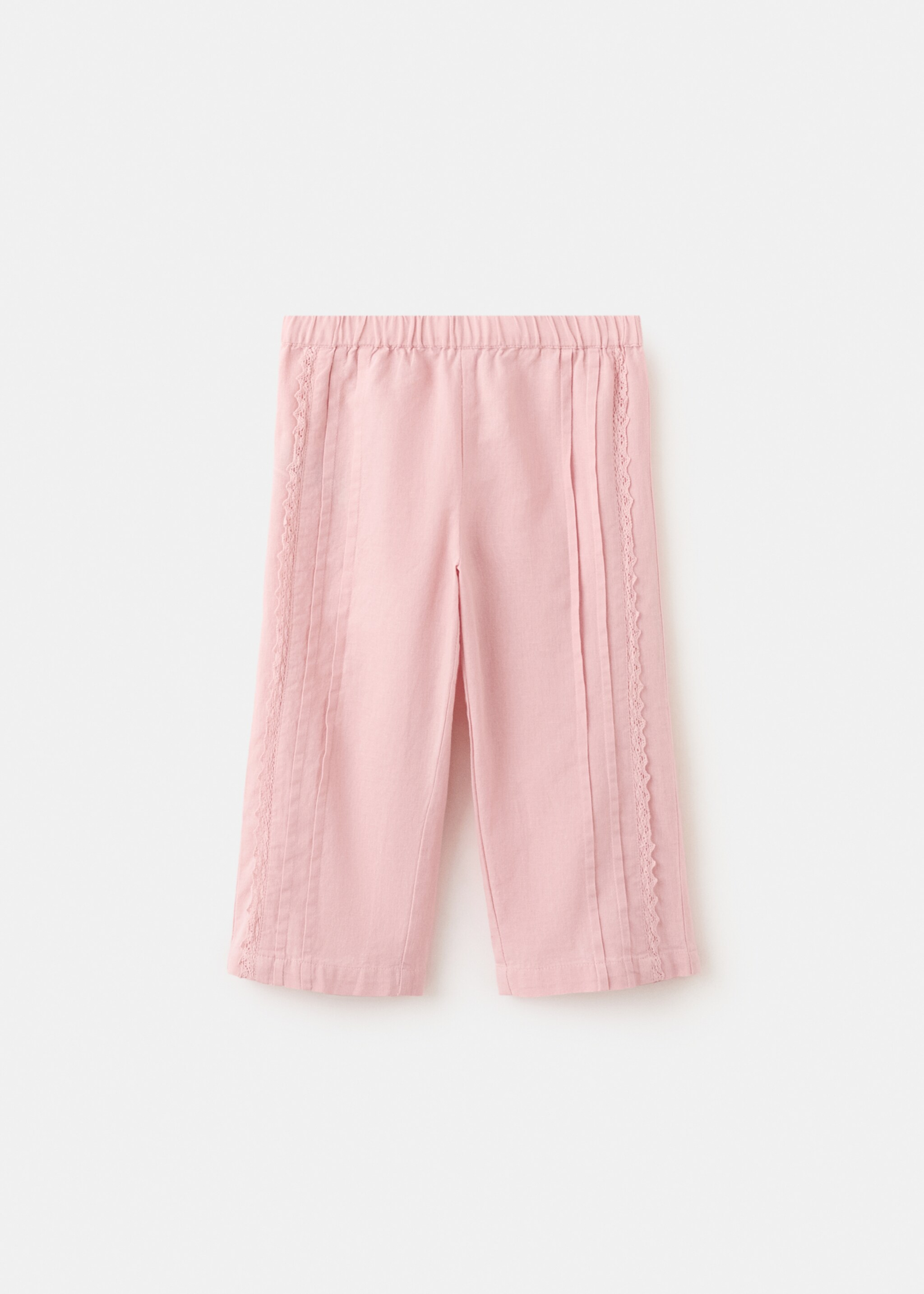 Straight trousers with embroidered details - Article without model, Pink. Ref: 27068269-00.