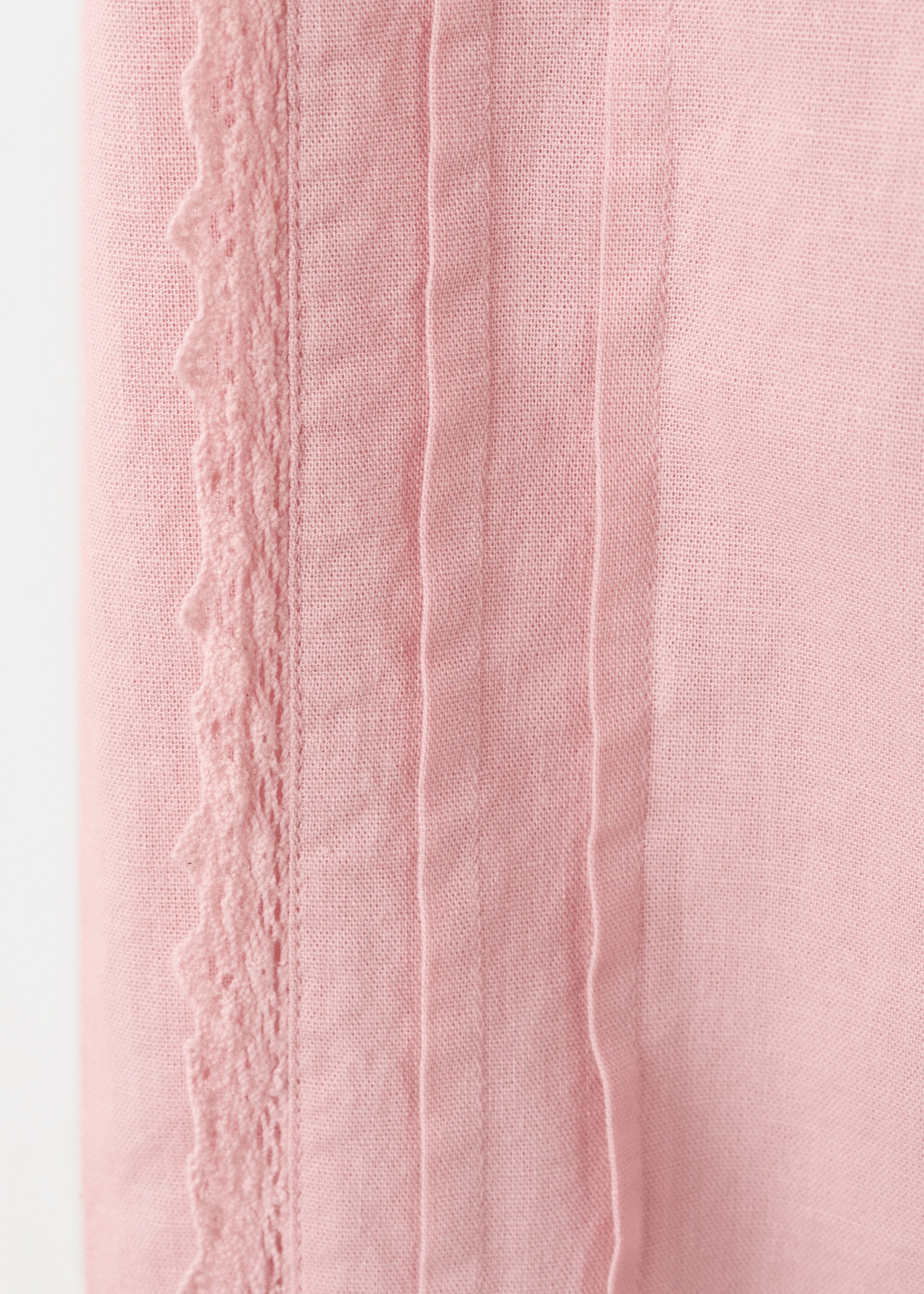 Straight trousers with embroidered details - Details of the article 0, Pink. Ref: 27068269-00.