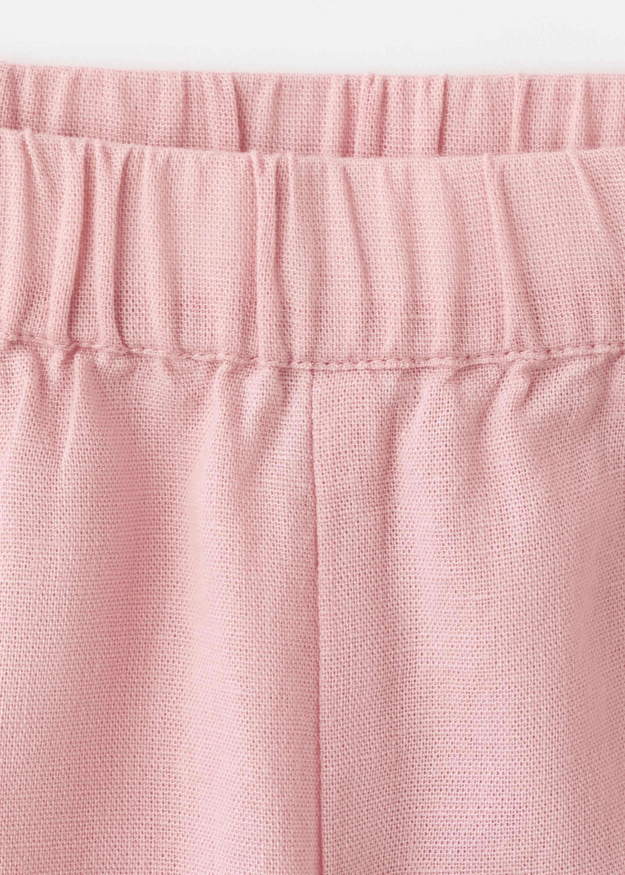 Straight trousers with embroidered details - Details of the article 8, Pink. Ref: 27068269-00.
