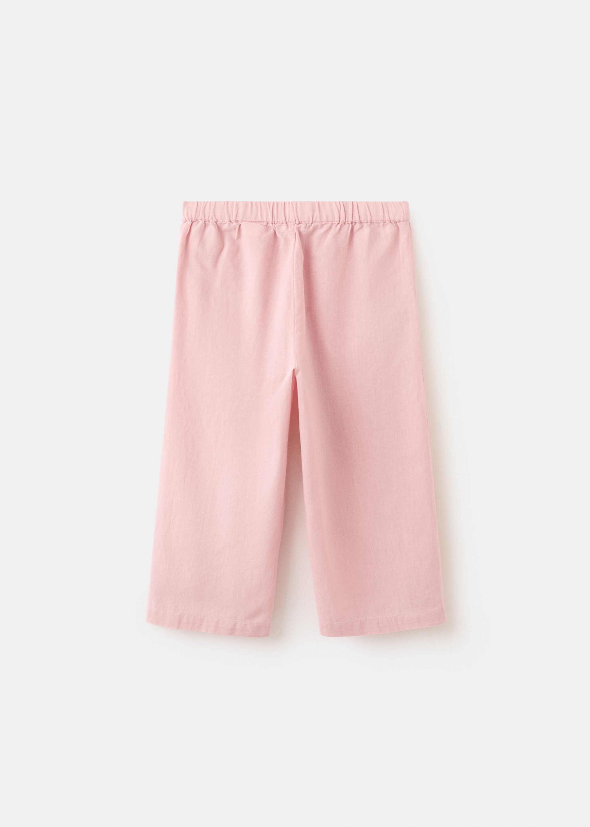 Straight trousers with embroidered details - Reverse of the article, Pink. Ref: 27068269-00.