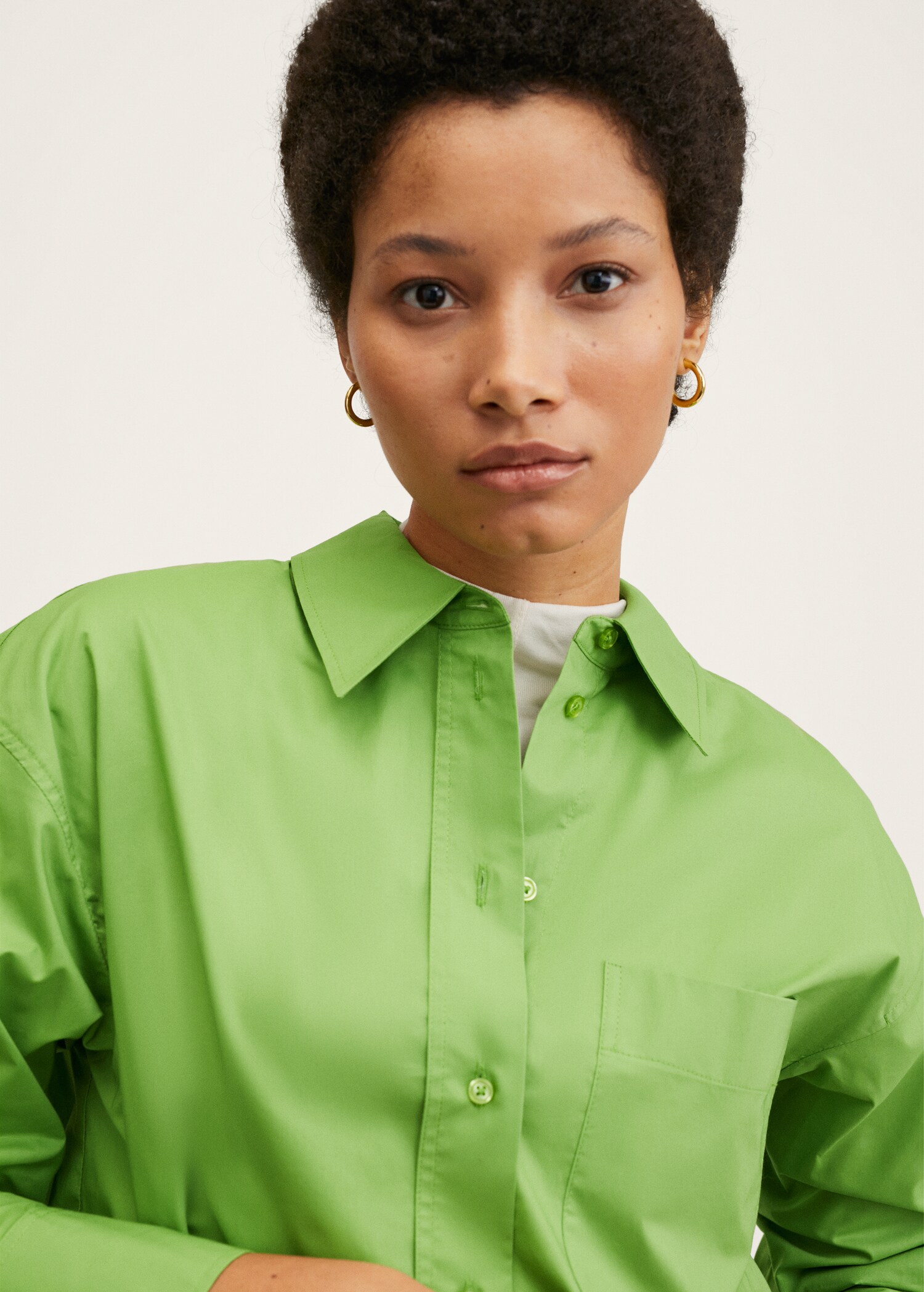 Oversize cotton shirt - Details of the article 1