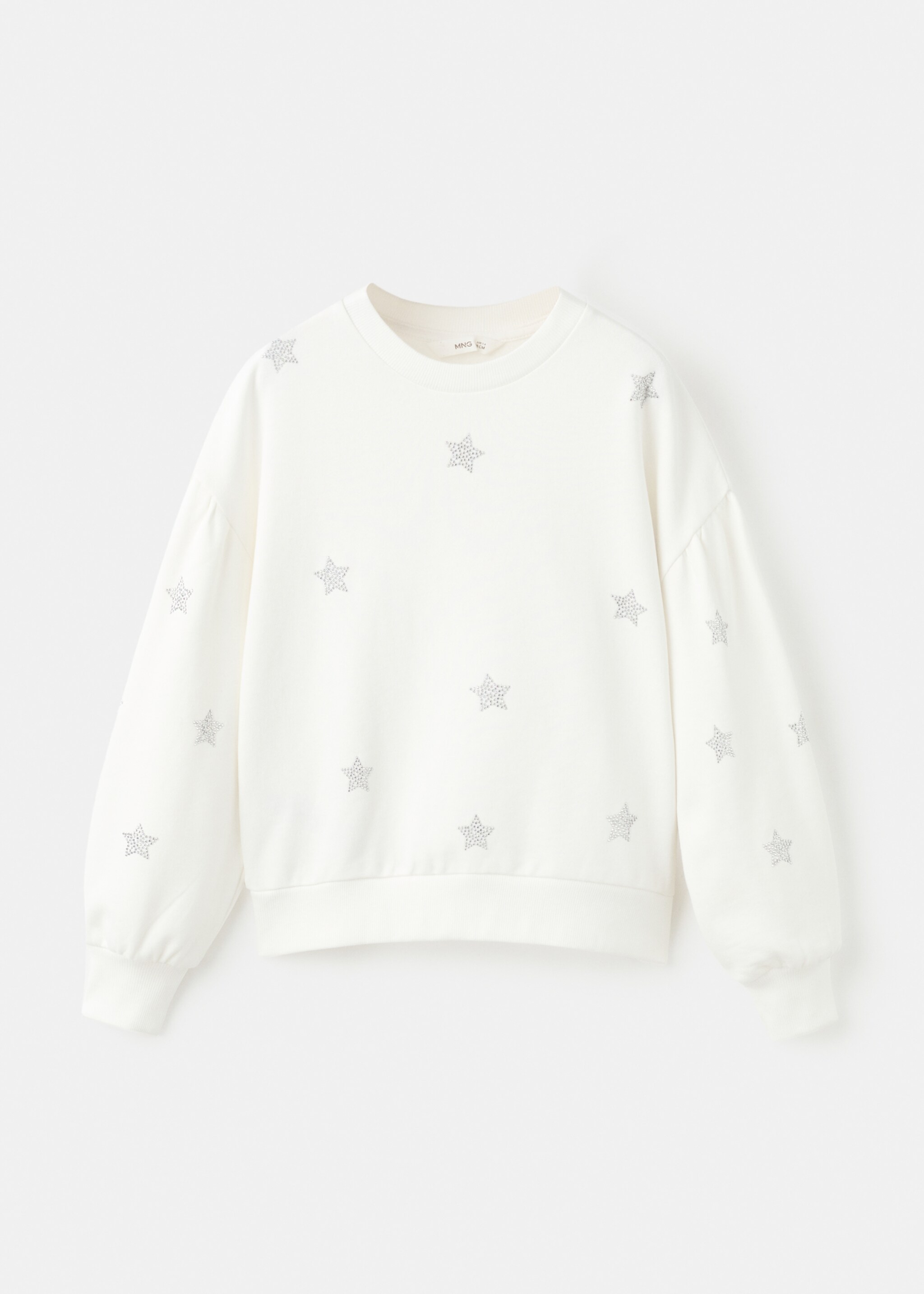 Sweatshirt with rhinestone stars - Article without model, Off White. Ref: 27071168-00.