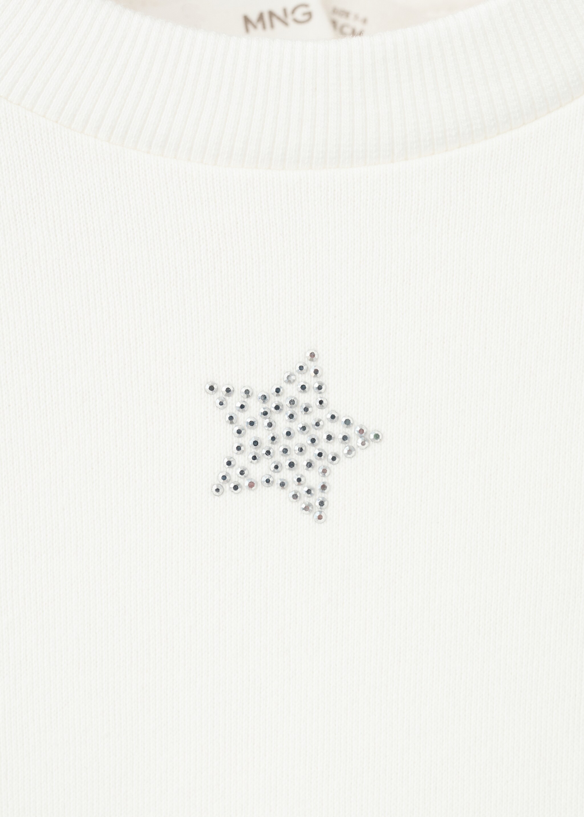 Sweatshirt with rhinestone stars - Details of the article 8, Off White. Ref: 27071168-00.