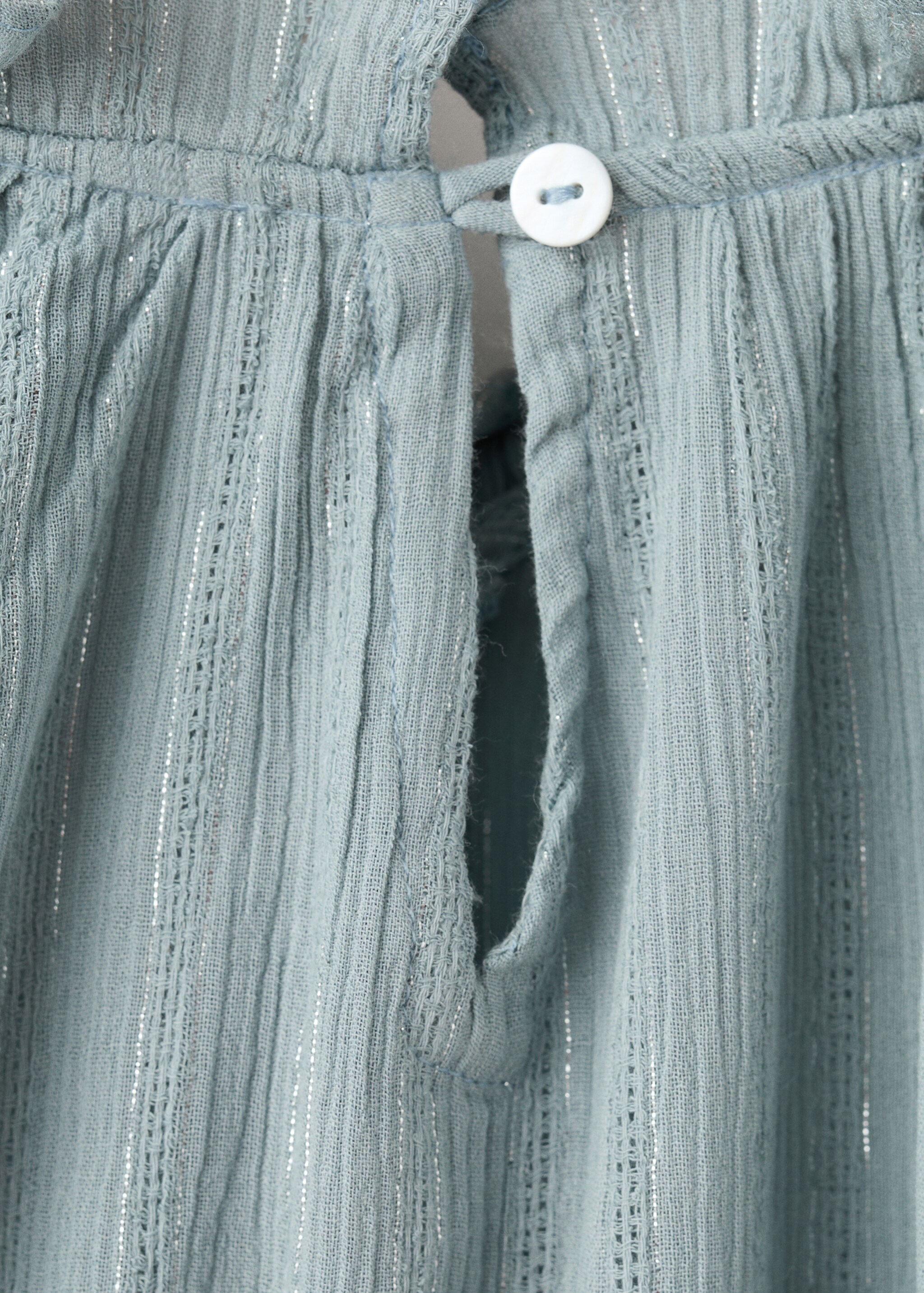Ruffled lurex blouse - Details of the article 0, Blue. Ref: 27071169-00.