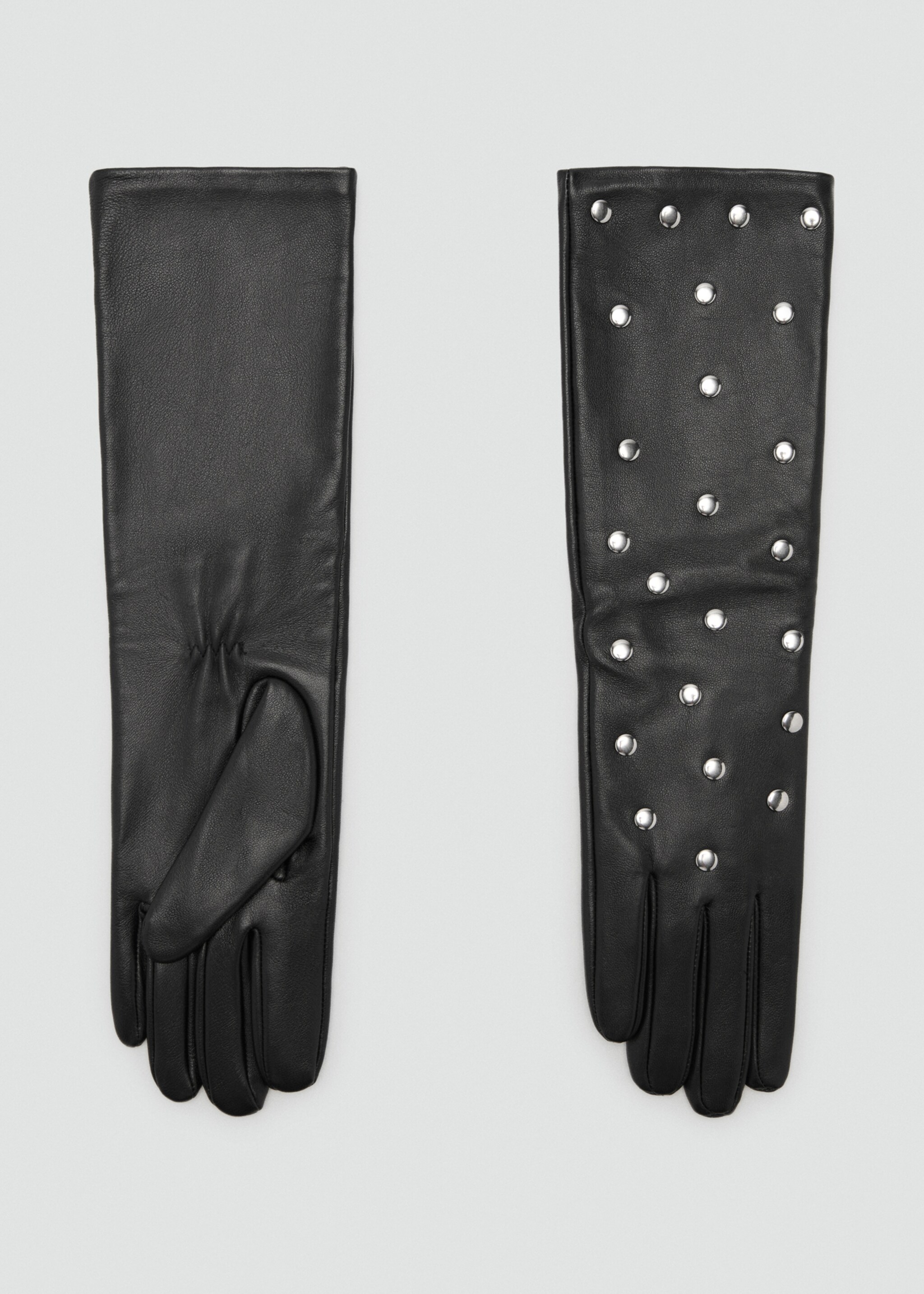 Studded leather gloves - Article without model, Black. Ref: 27071170-00.