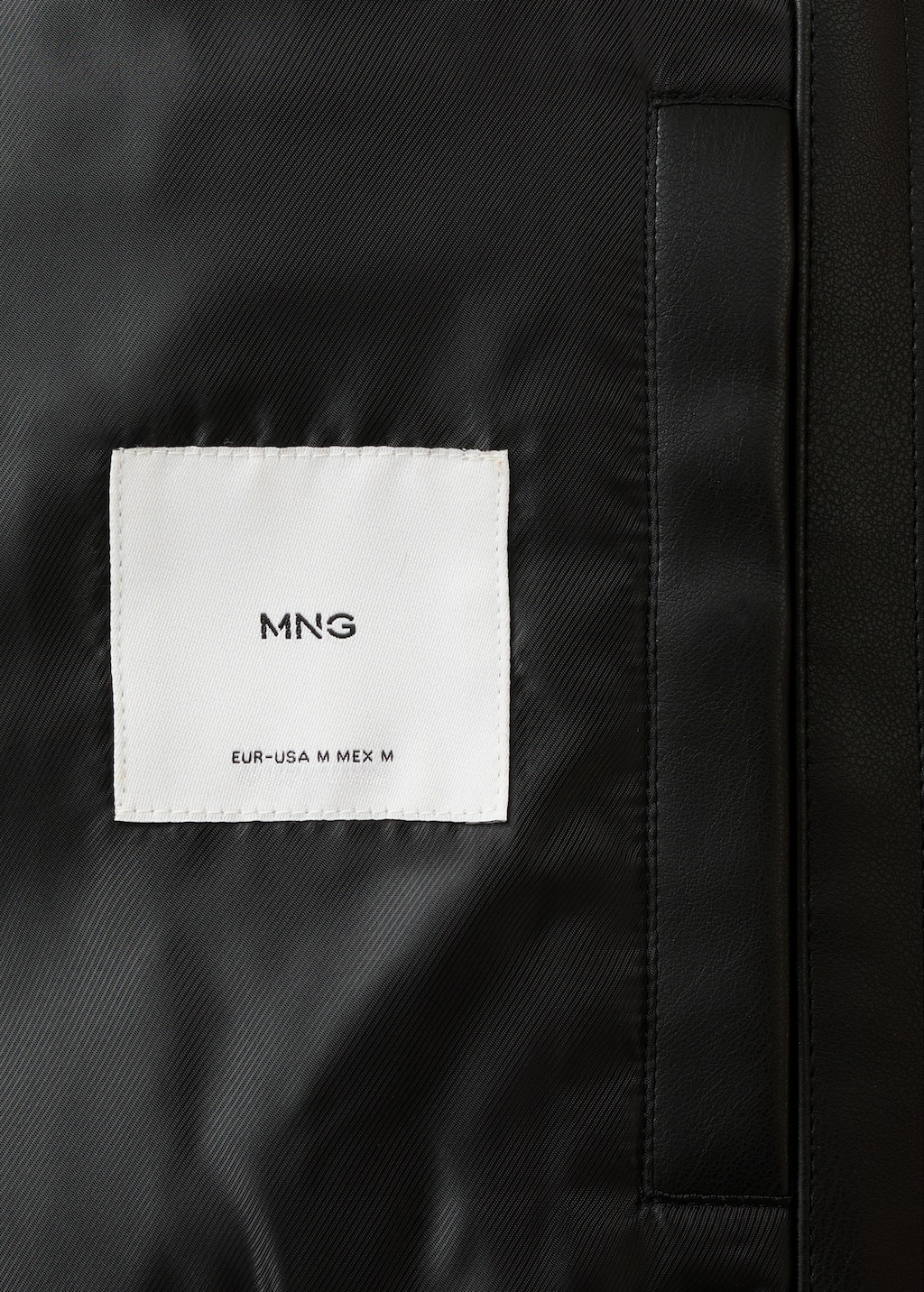 Faux-leather jacket with pockets