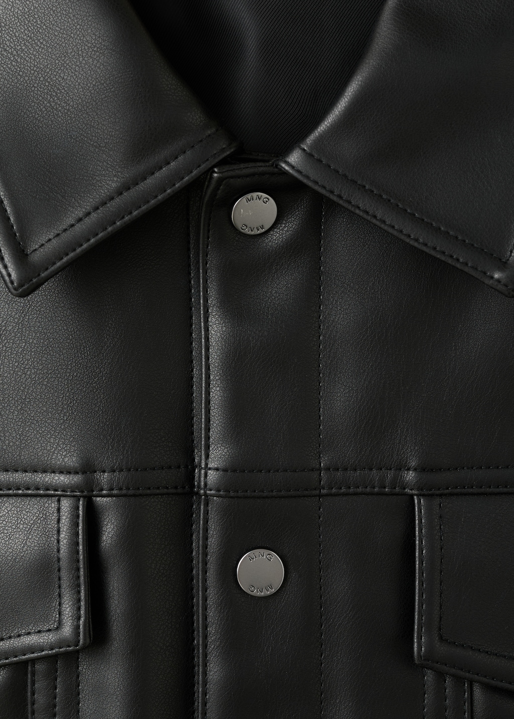 Faux-leather jacket with pockets