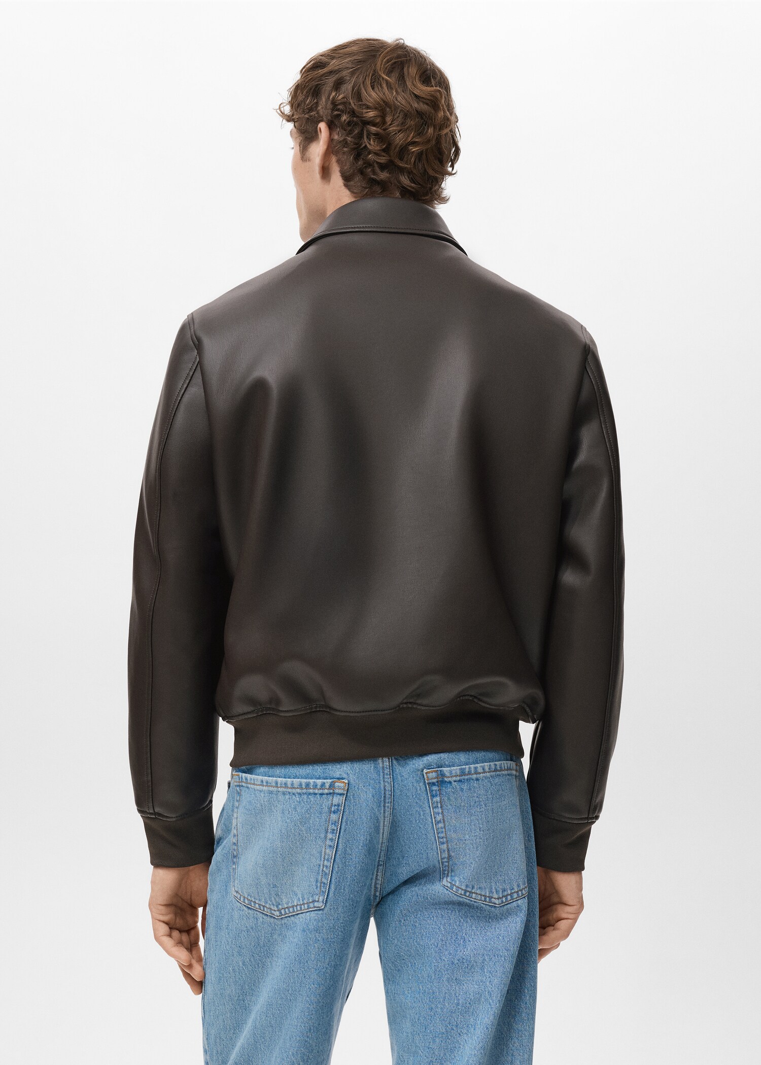 Τζάκετ από συνθετικό δέρμα με τσέπες - Πίσω όψη προϊόντος