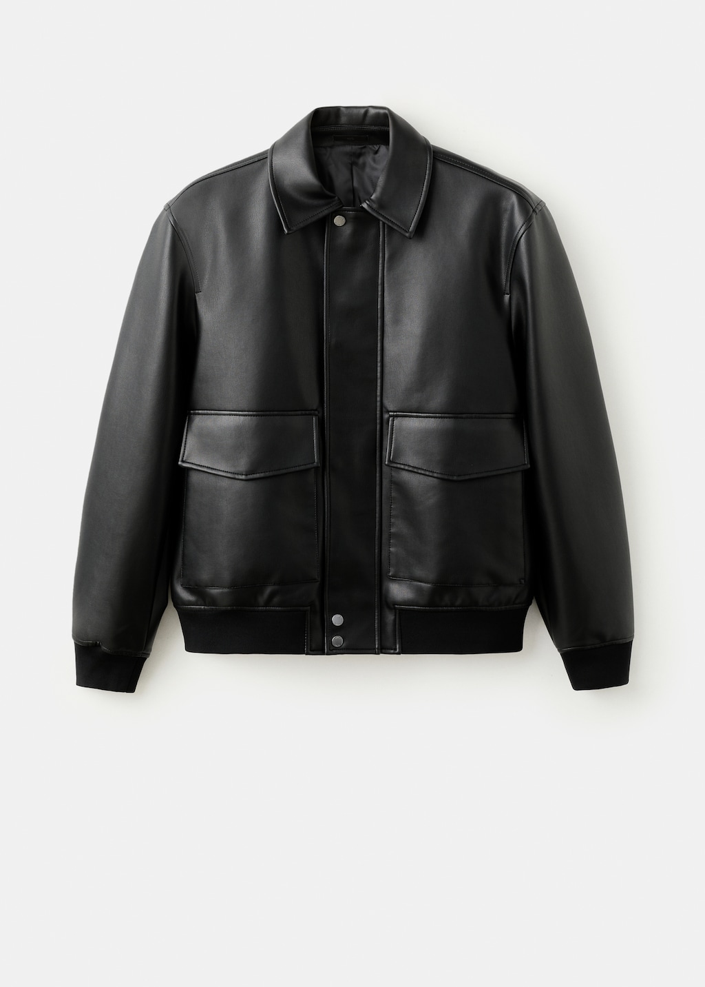 Faux-leather jacket with pockets - Men | MANGO USA