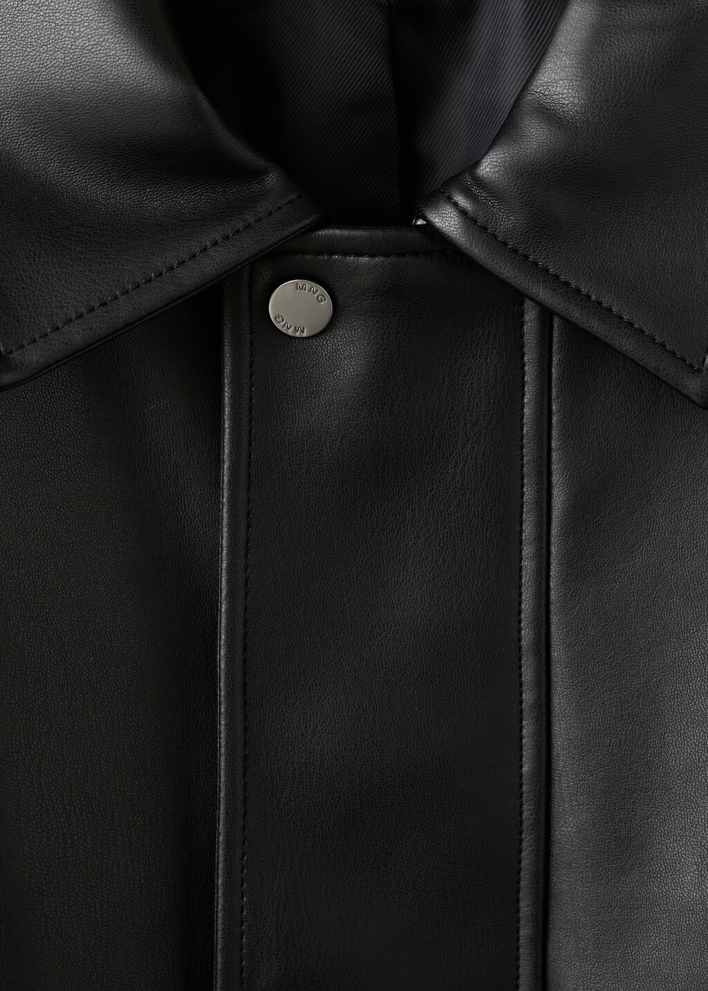 Faux-leather jacket with pockets