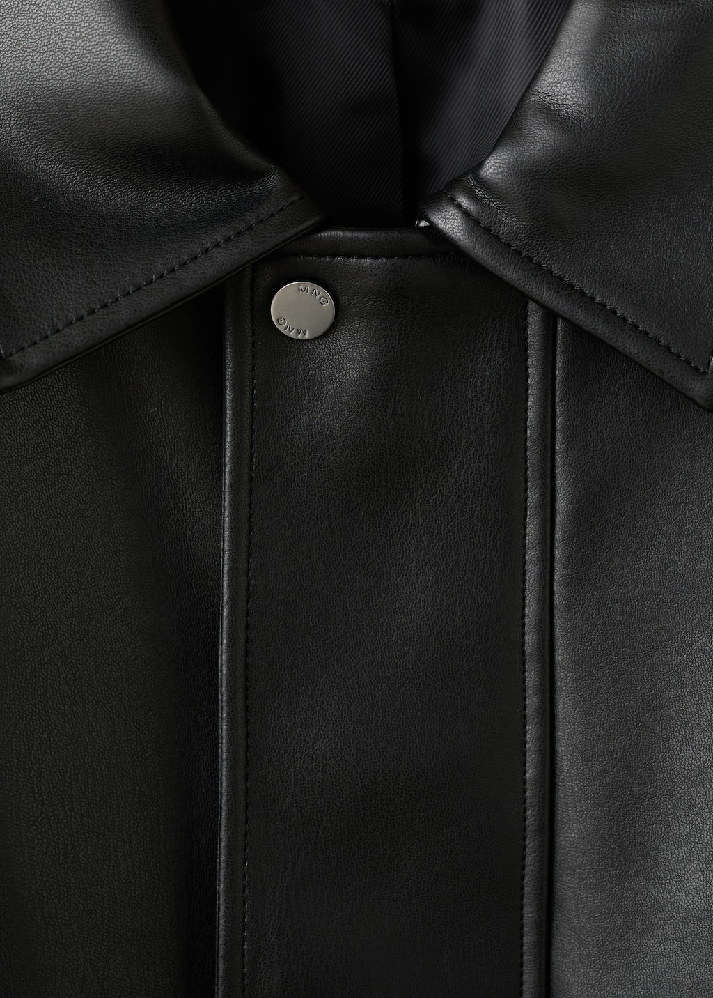 Faux-leather jacket with pockets
