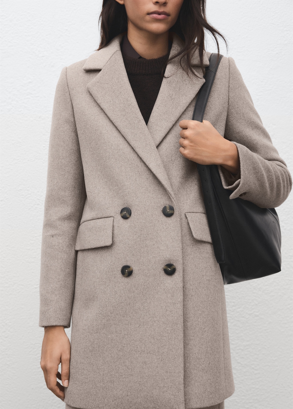 Mango Double-breasted wool blend coat thumbnail