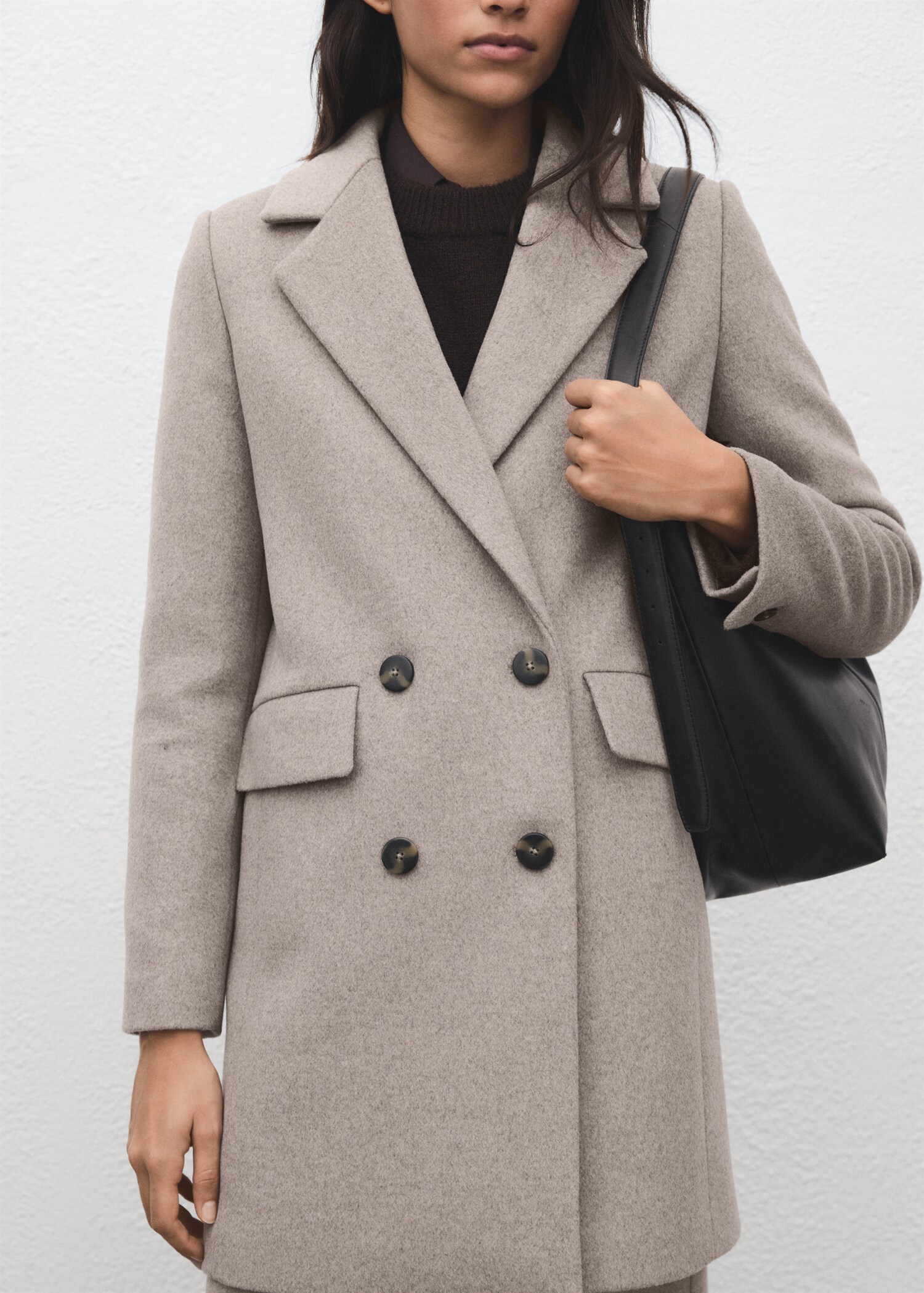 Double-breasted wool blend coat - Medium plane