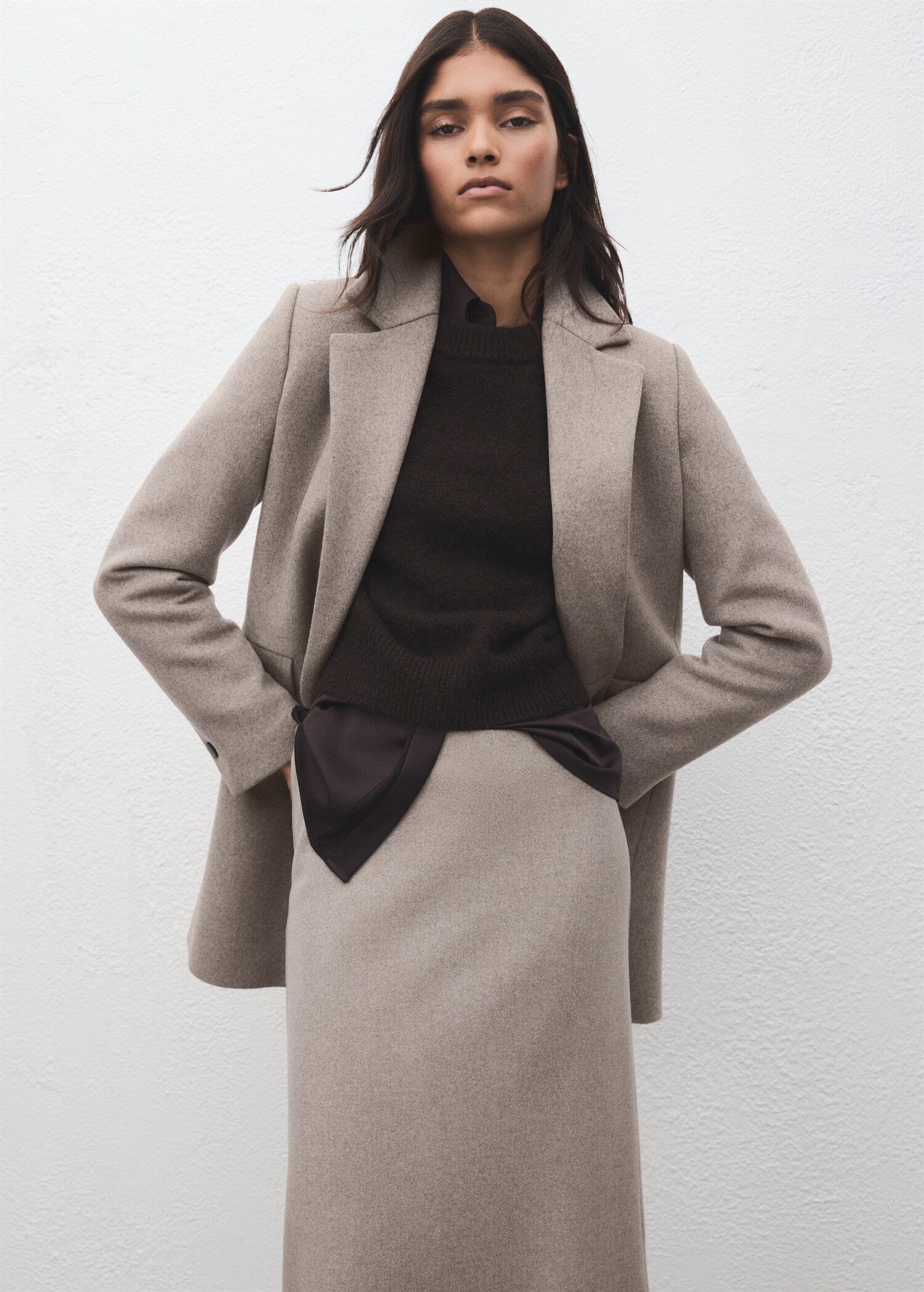 Double-breasted wool blend coat - Details of the article 2