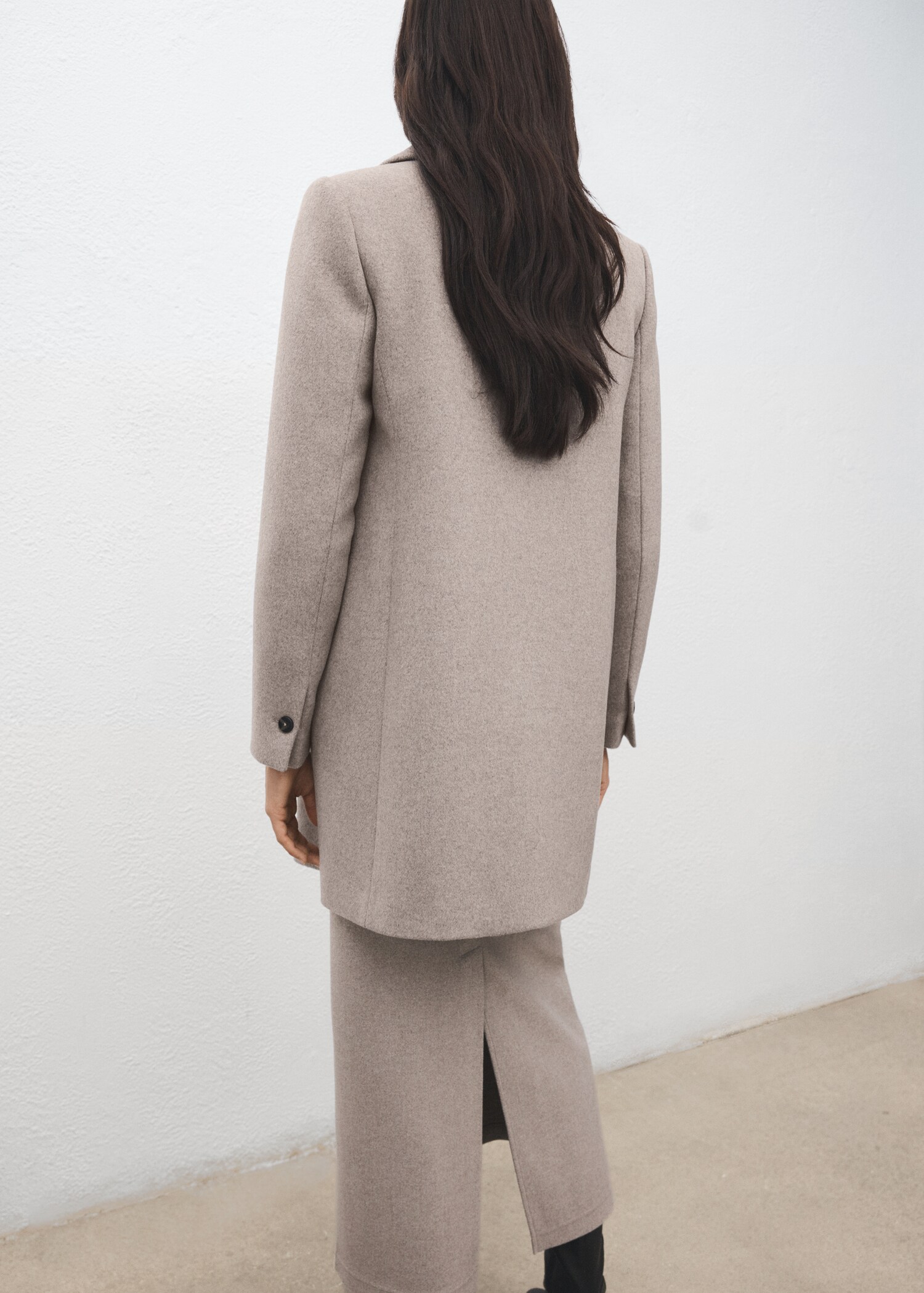 Double-breasted wool blend coat - Reverse of the article