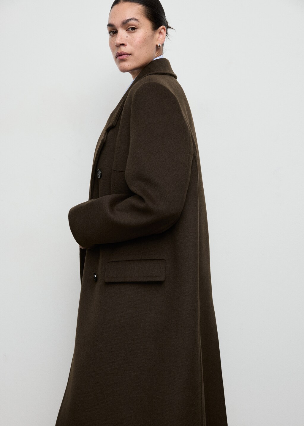 Mango Double-breasted wool coat