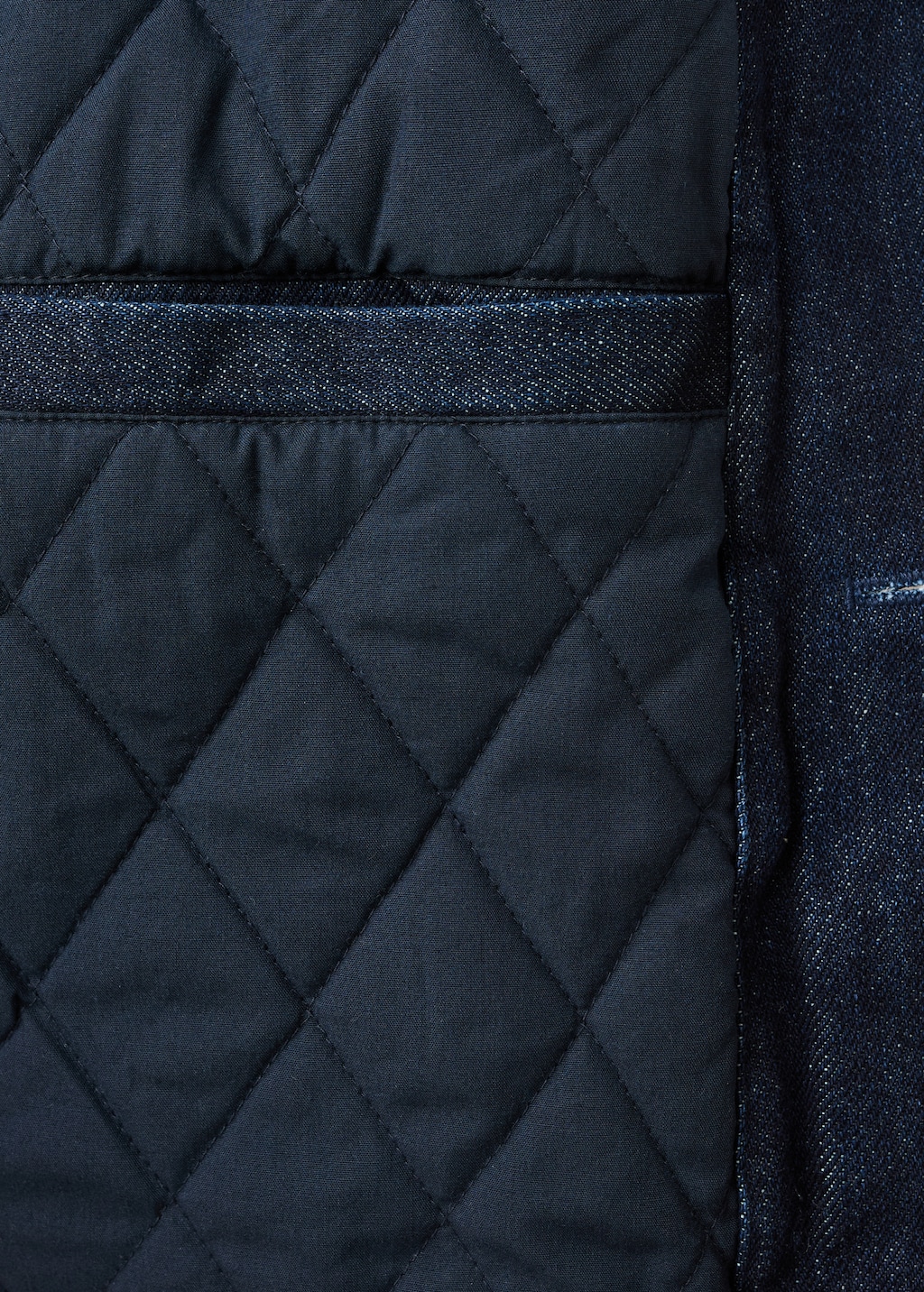 Corduroy Collar Quilted Denim Jacket